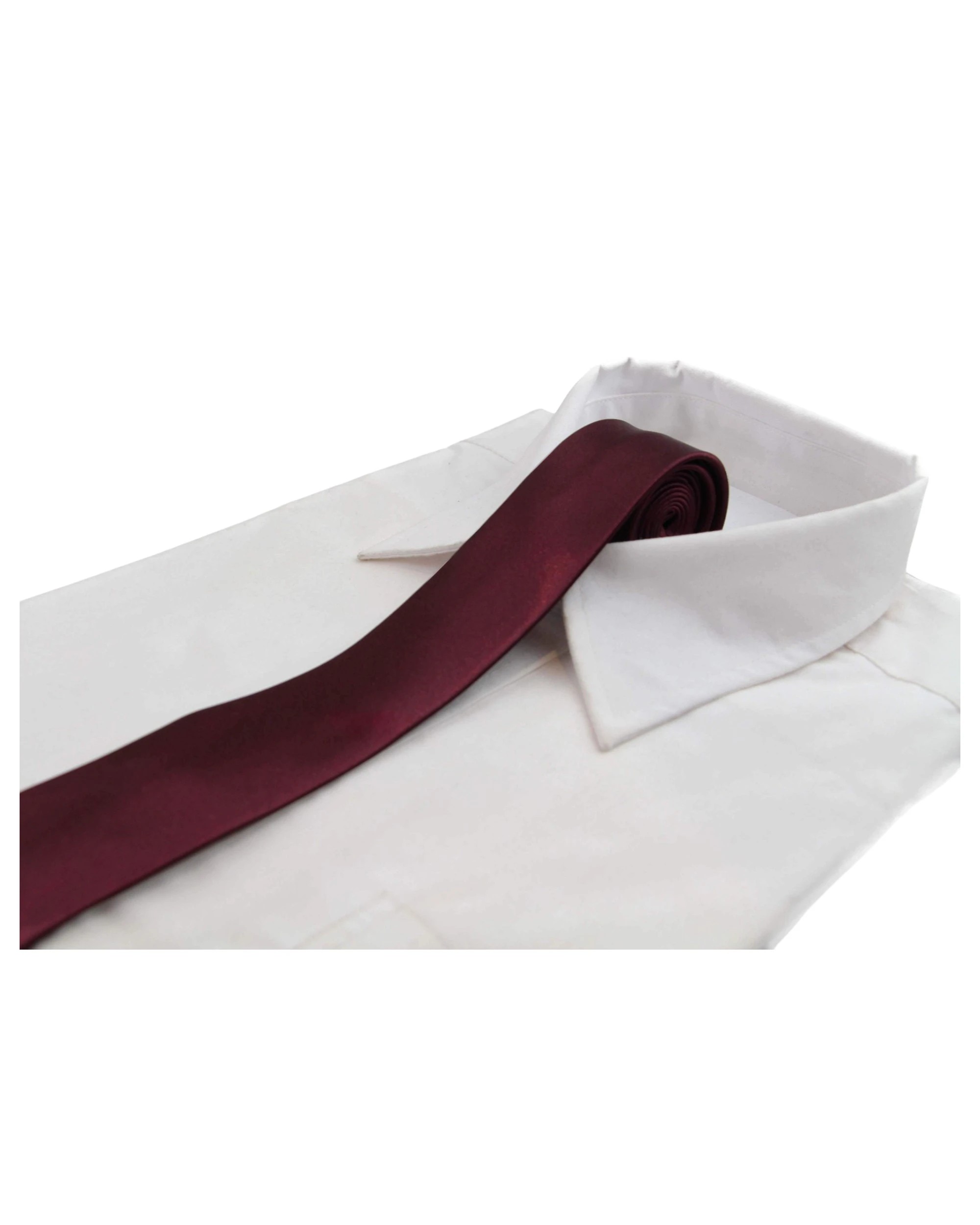 1 Zasel Mens Plum 5cm Skinny Plain Neck Tie - Purple, 1 of 1
