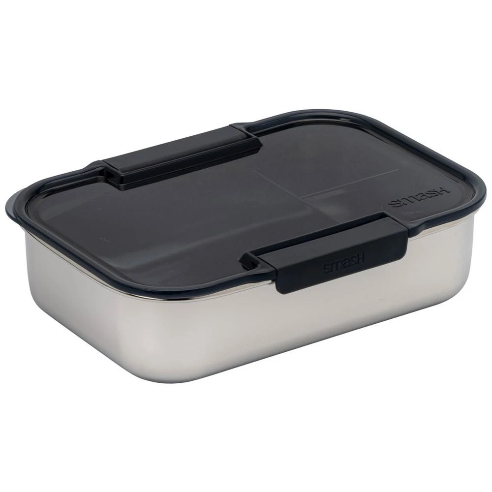 2 Smash 3 Compartment Bento Box 1.3L Charcoal, 2 of 4