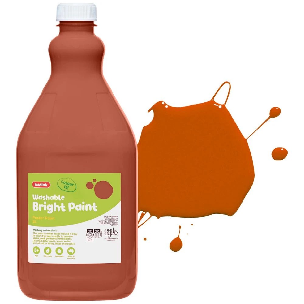 1 Kadink Washable Bright Poster Paint 2L Brown, 1 of 2
