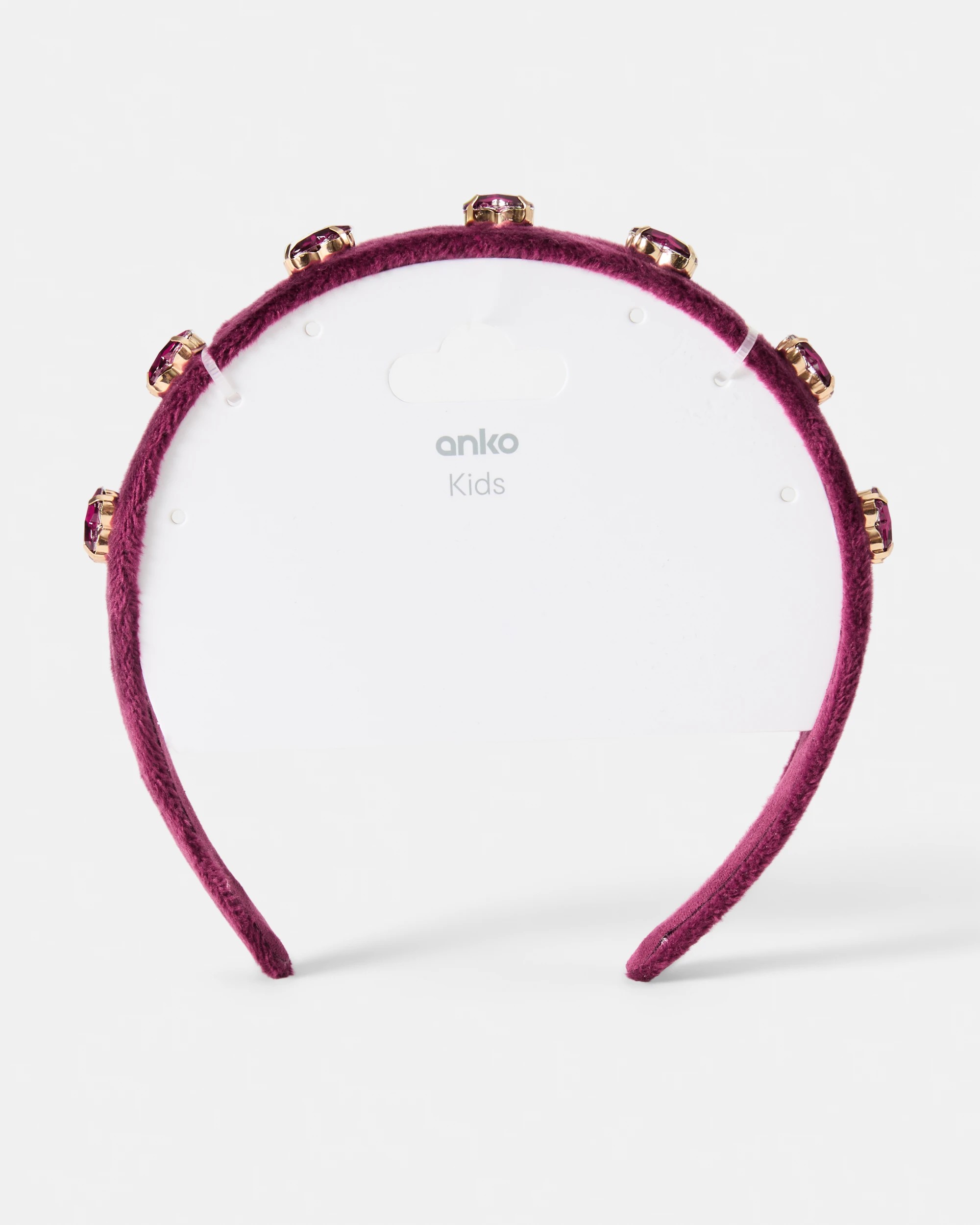 4 Velour Headband - Red, 4 of 4