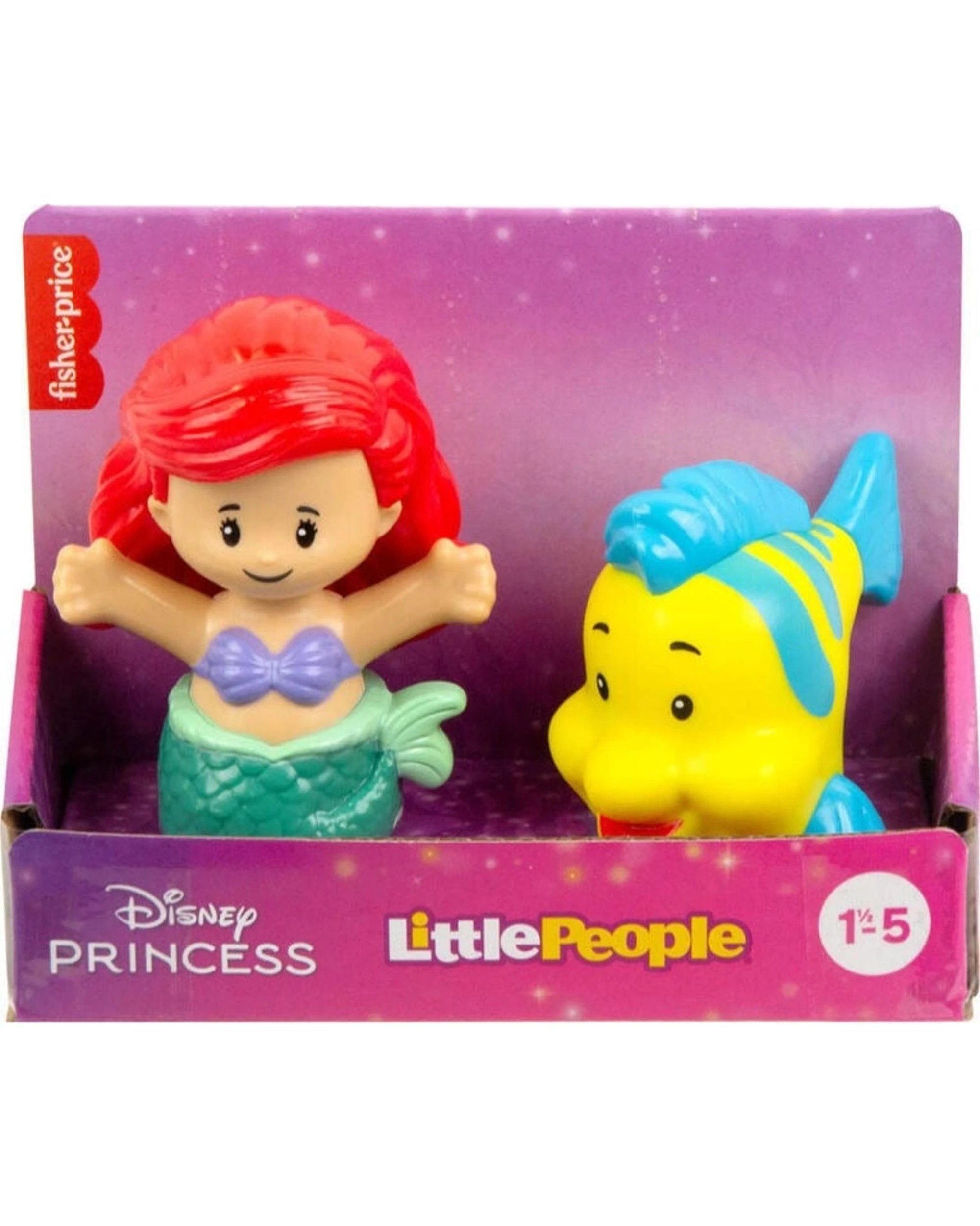 4 Little People Disney Princess Ariel and Flounder Figure Set, 4 of 4