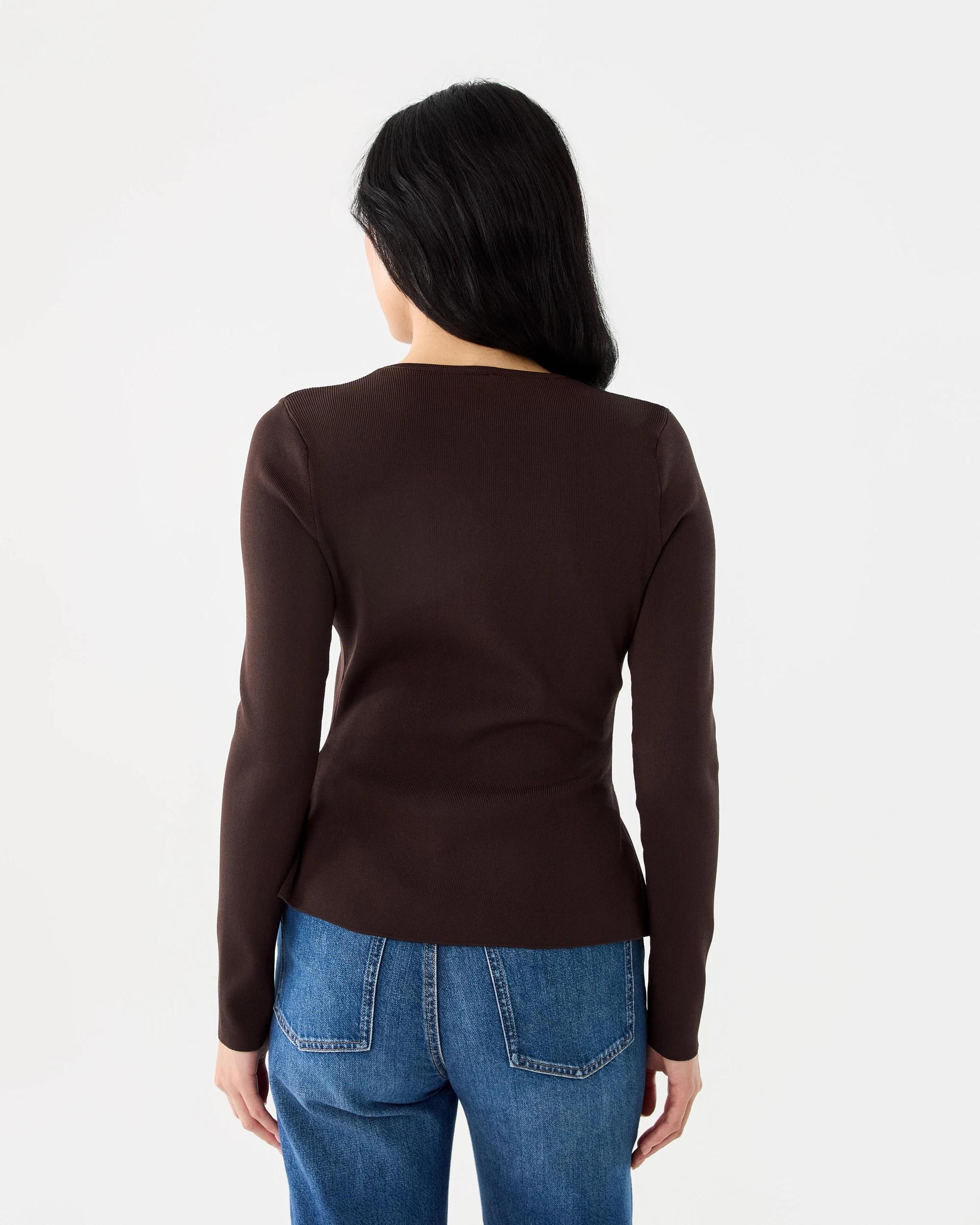 3 Long Sleeve Cinched Top Melt Brown, 3 of 7