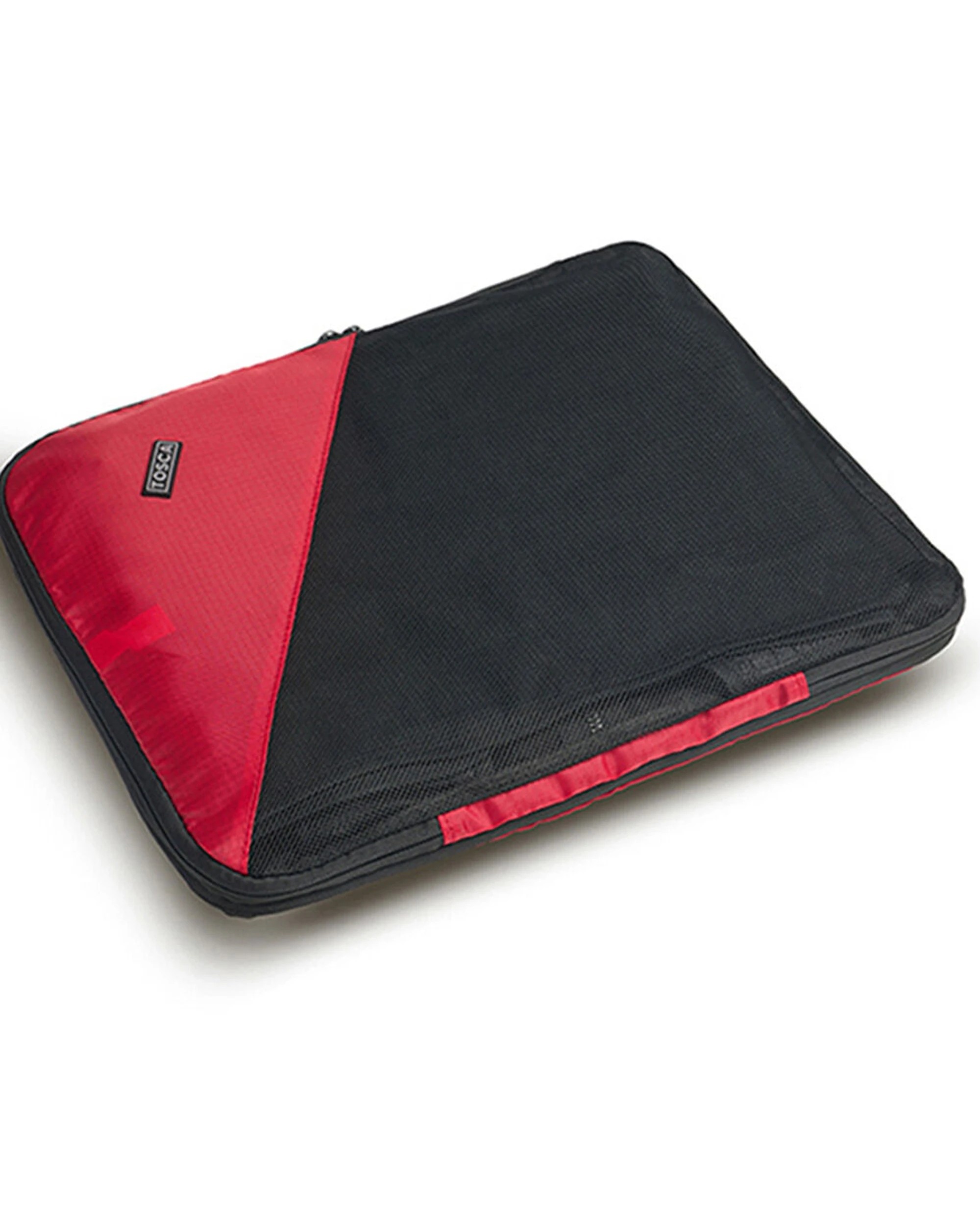 1 Tosca 2pc Compression Cube Men Travel Luggage Small Organisers - Red, 1 of 5