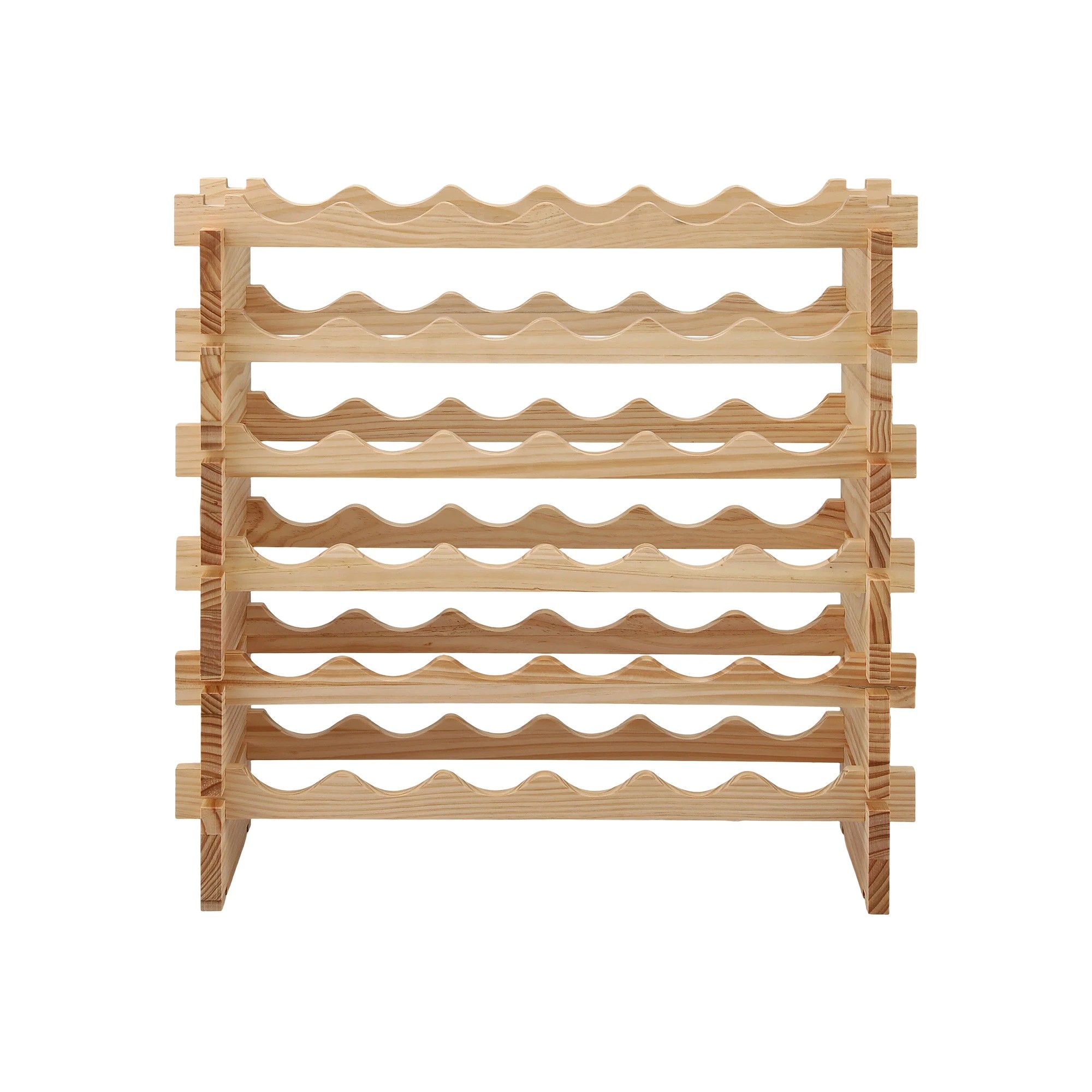 5 Artiss 36 Bottle Wooden Wine Rack - 6 Tier Modular Pine Wood Stand, 70 x 30 x 70cm - Natural, 5 of 9