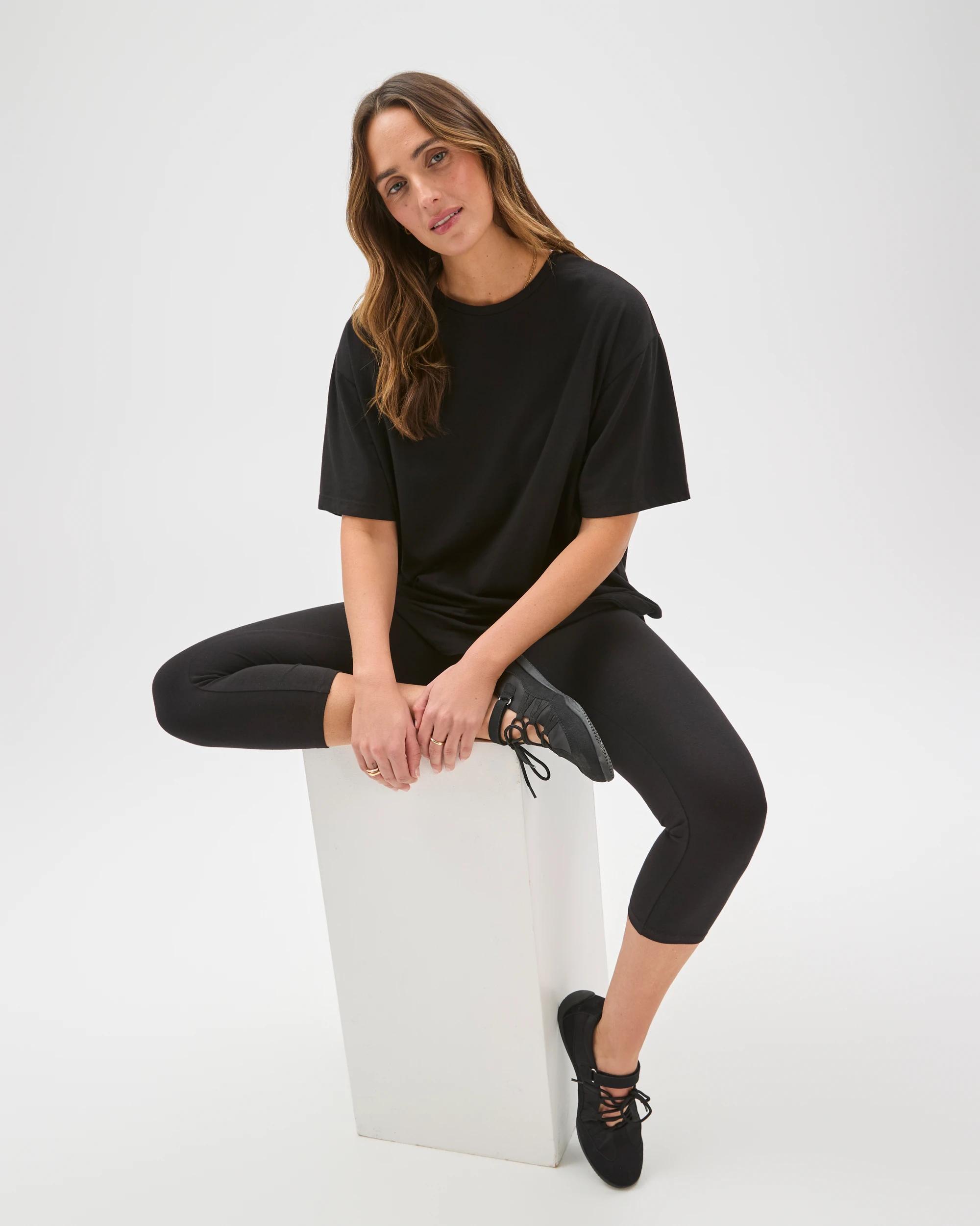 7 Target Active Australian Cotton 3/4 Length Stretch Leggings BLACK, 7 of 8