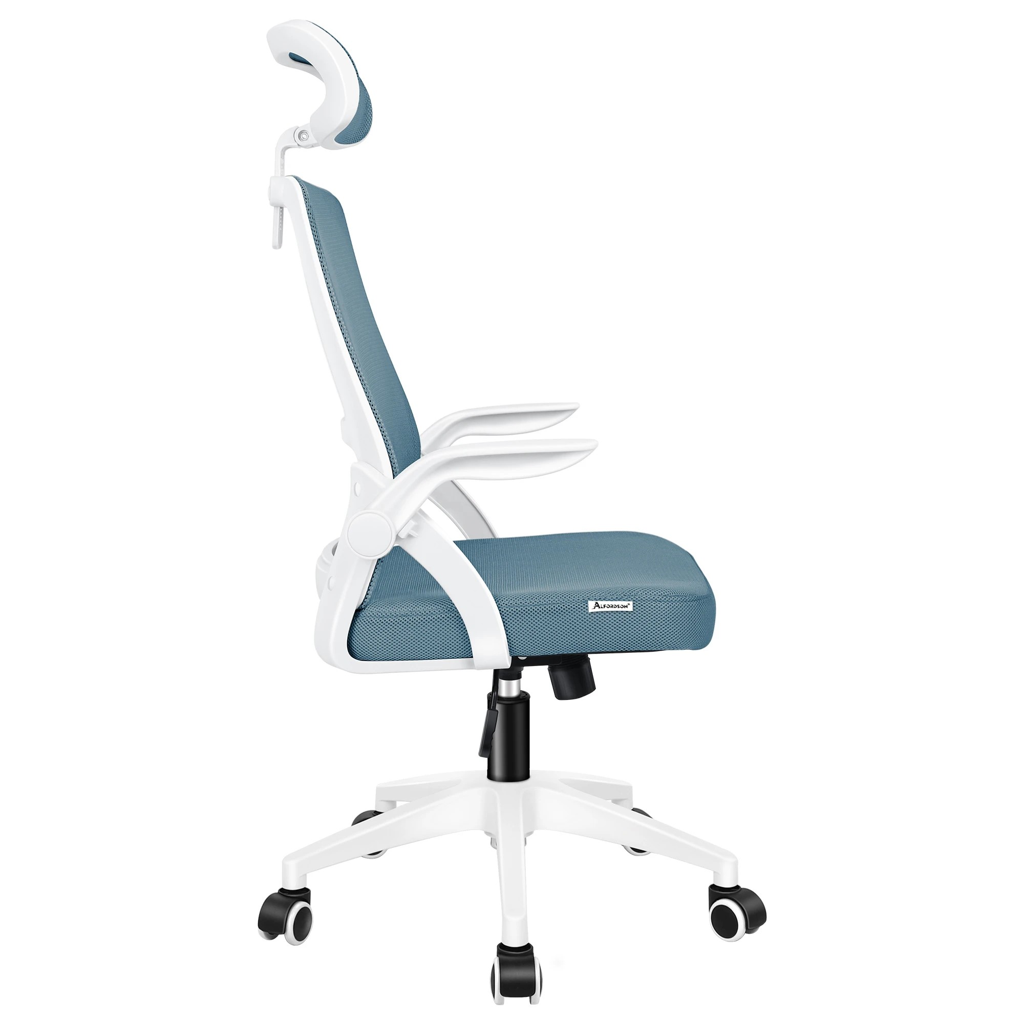 4 Alfordson Mesh Office Chair Executive Fabric Seat Tilt Gaming Computer - Blue, 4 of 10