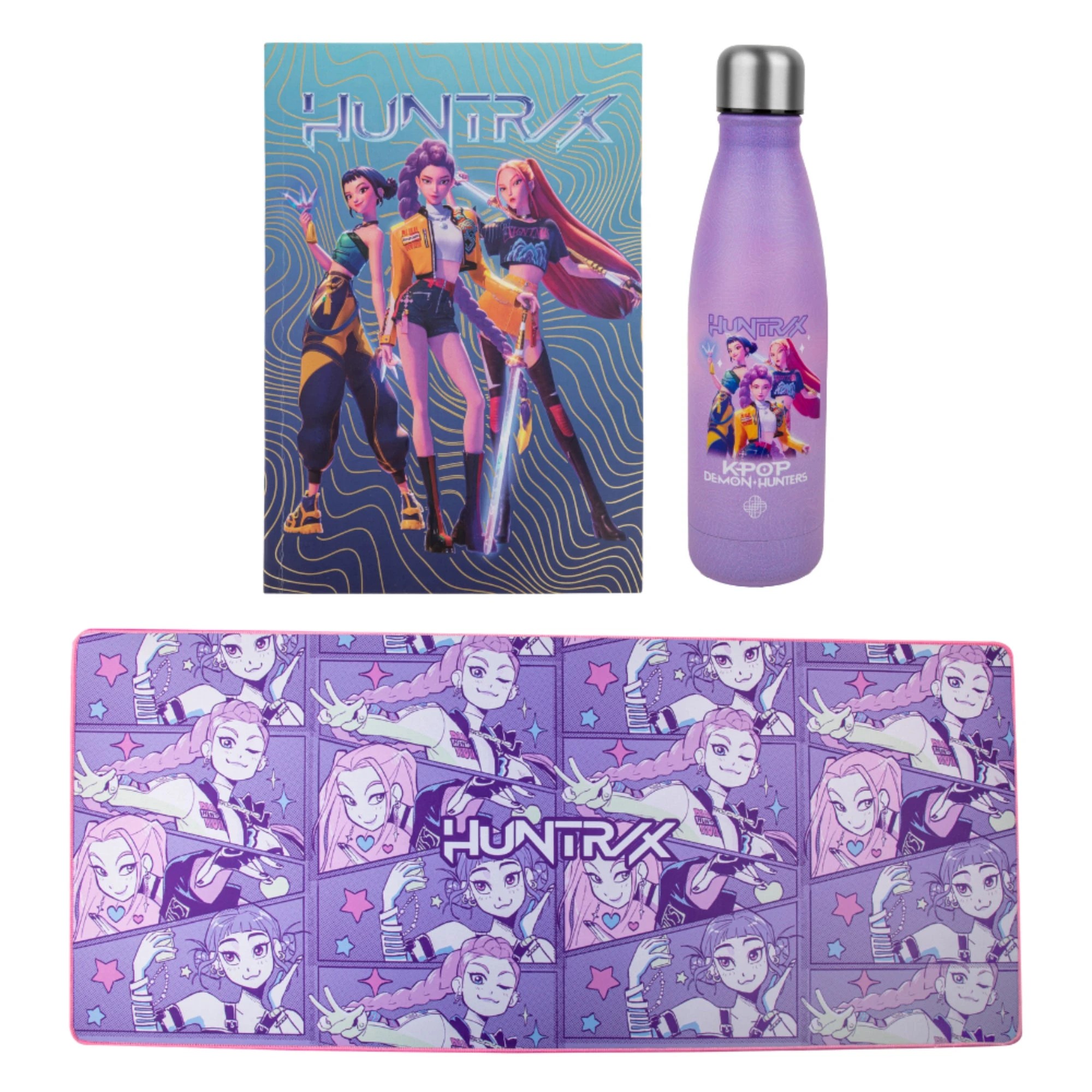 1 KPOP Demon Hunters HUNTR/X 3-Piece Set - Desk Mat, Insulated Bottle, Notebook, 1 of 7