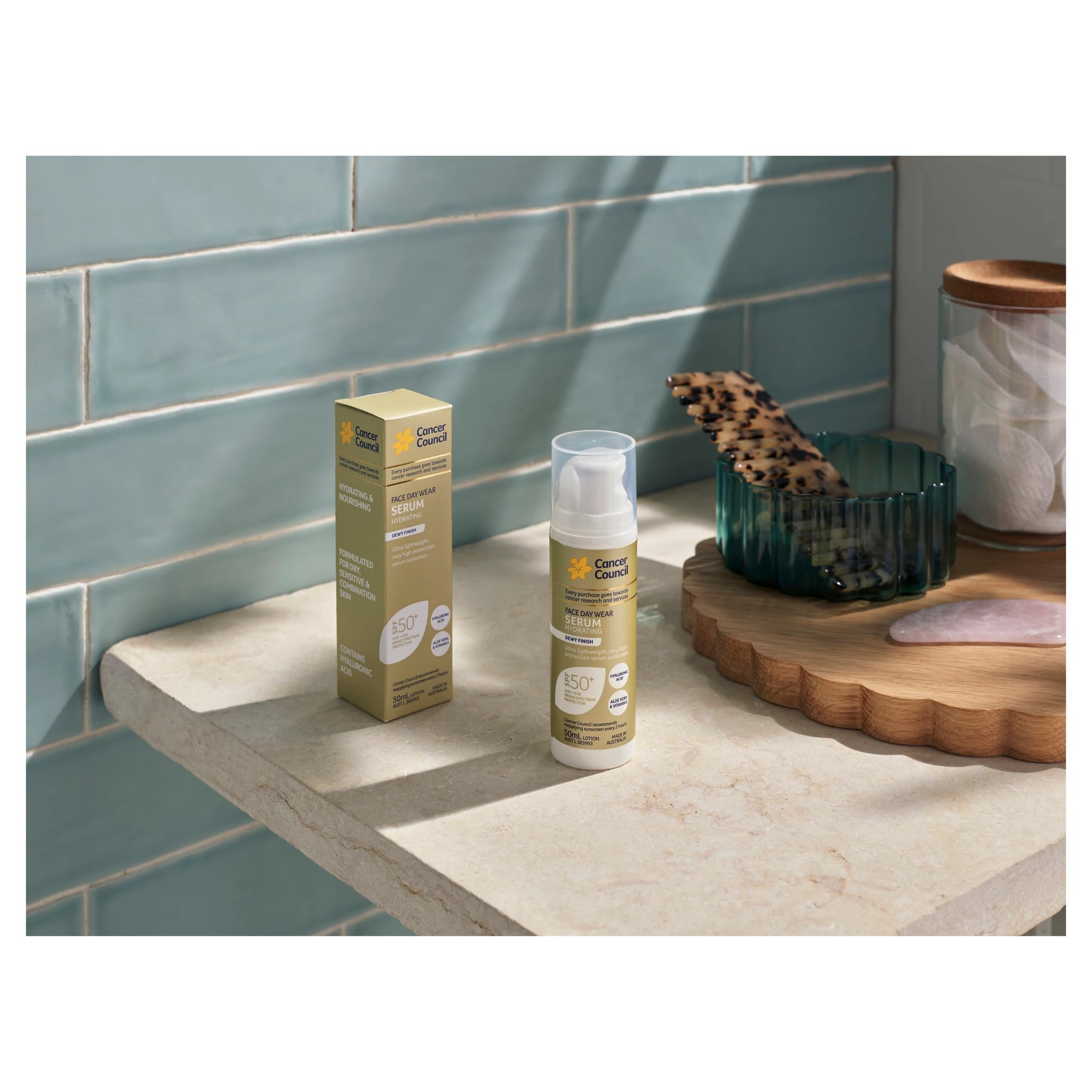 9 Cancer Council SPF50+ Face Day Wear Hydrating Serum 50ml - Hyaluronic Acid, Aloe Vera and Vitamin E, 9 of 10