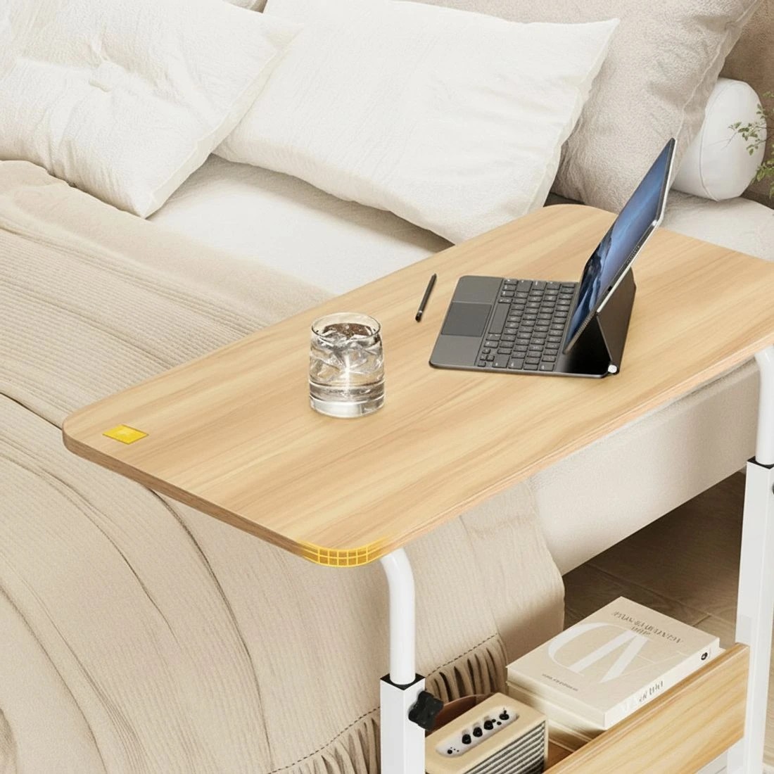 5 Artiss Laptop Desk Portable Sit Stand Desks Height Adjustable Workstation 80CM - Brown, 5 of 6