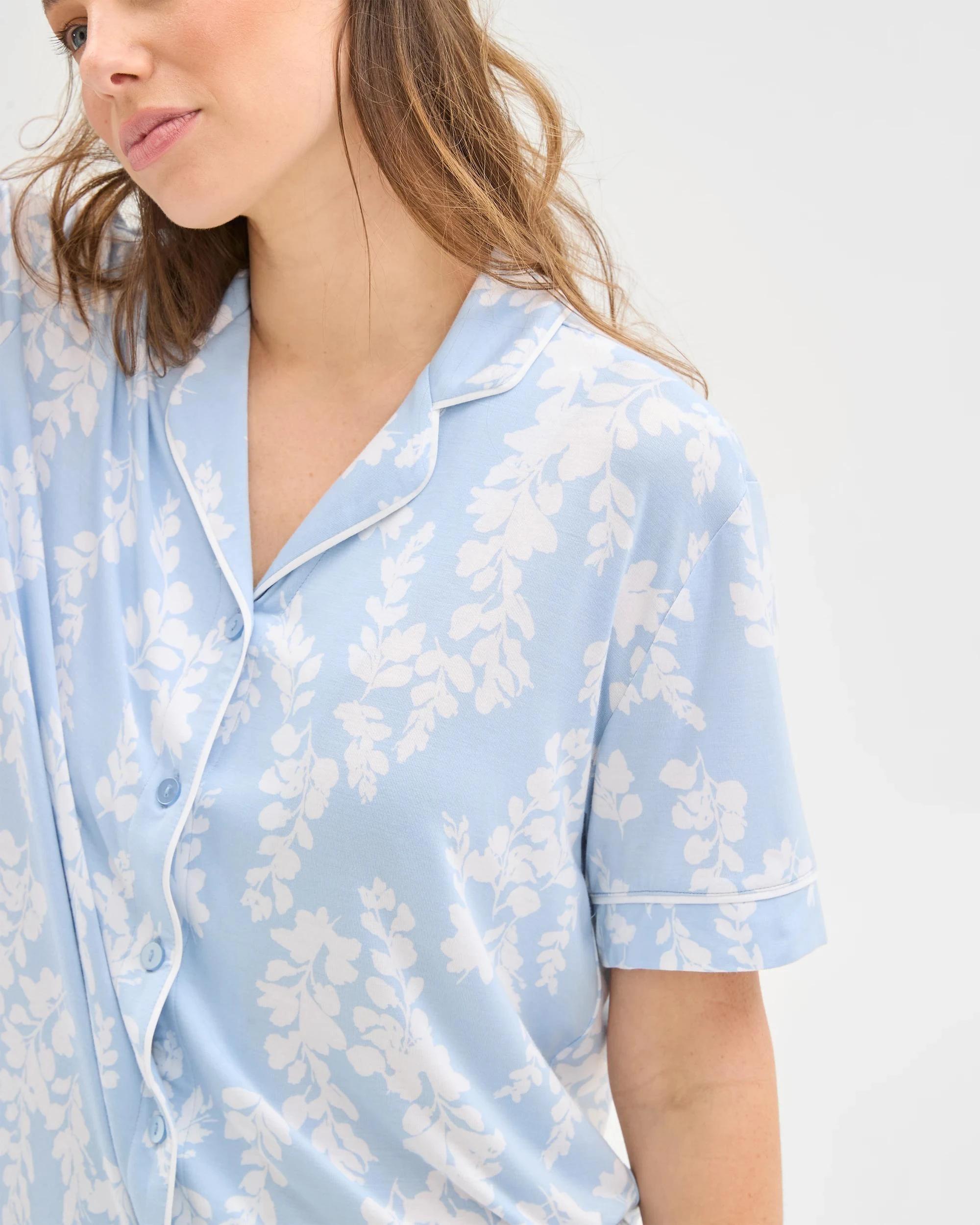 4 Target Womens Soft Comfort Bamboo Full Length Pyjama Set BLUE WISTERIA, 4 of 5