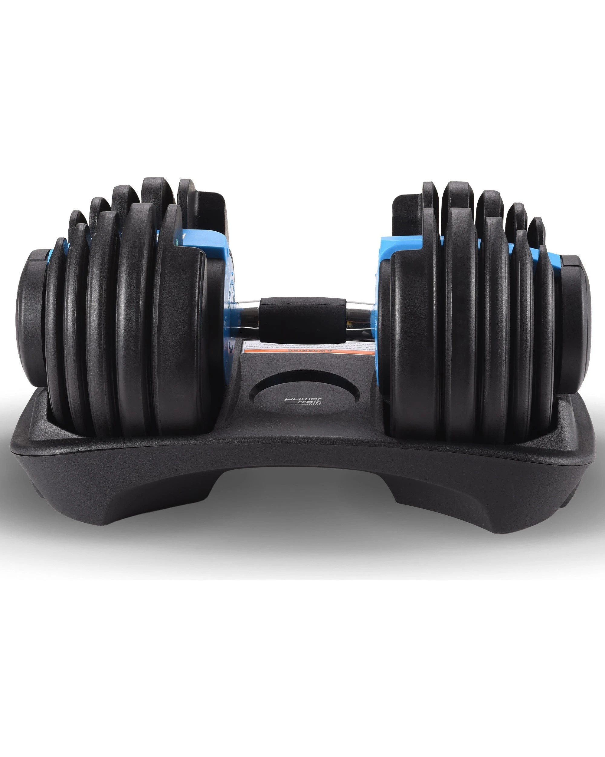 4 Powertrain 24kg Adjustable Dumbbell Home Gym Exercise Weights Free Workout Blue, 4 of 7