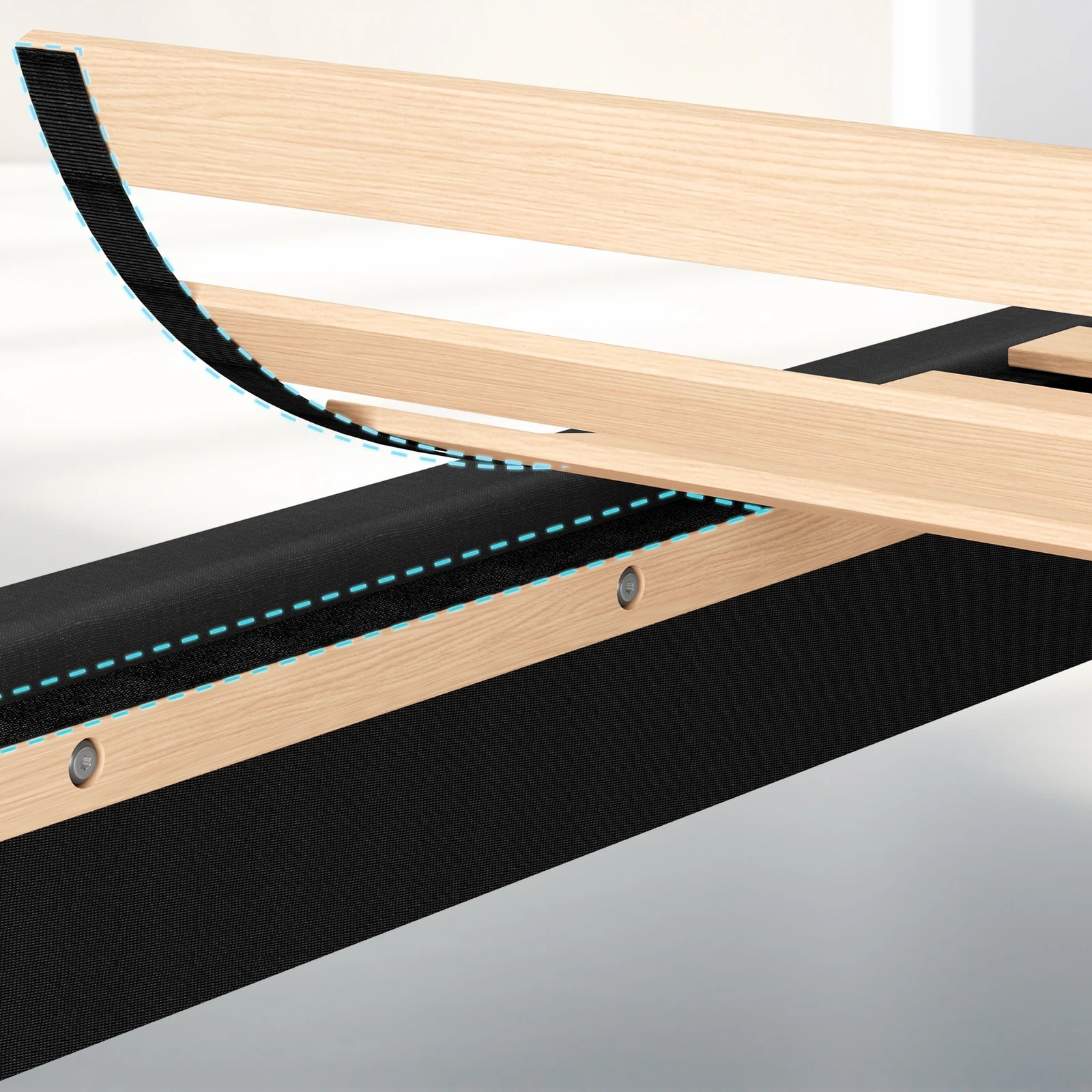 6 Alfordson Bed Frame Queen Size Tufted Headboard Modern Fabric Meduna - Charcoal, 6 of 9