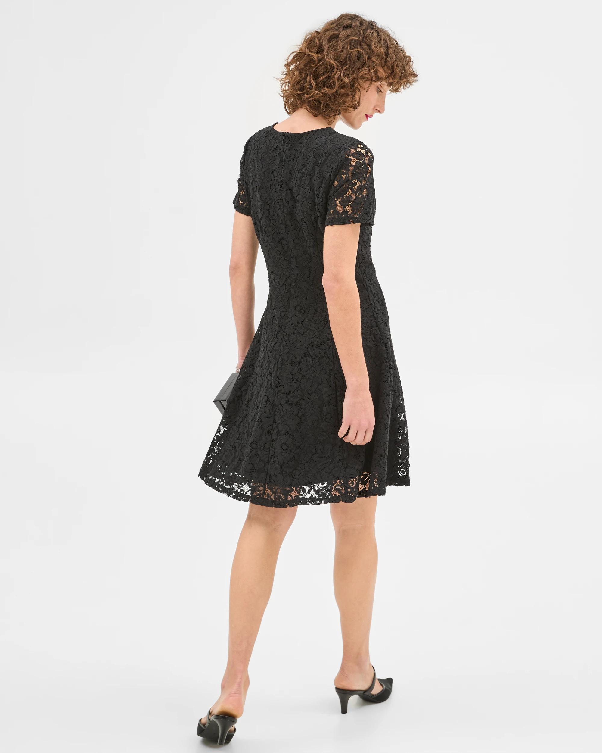 3 Lace Mini Dress - Preview BLACK, 3 of 6