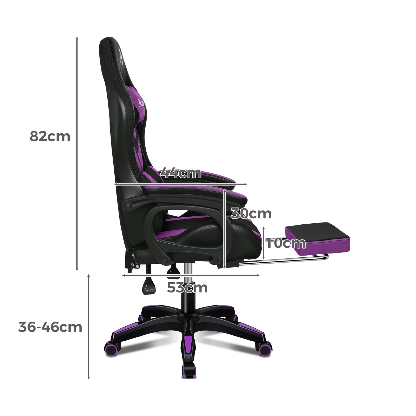 3 Alfordson Gaming Office Chair 12 RGB LED Massage Computer Seat Footrest - Purple, 3 of 10