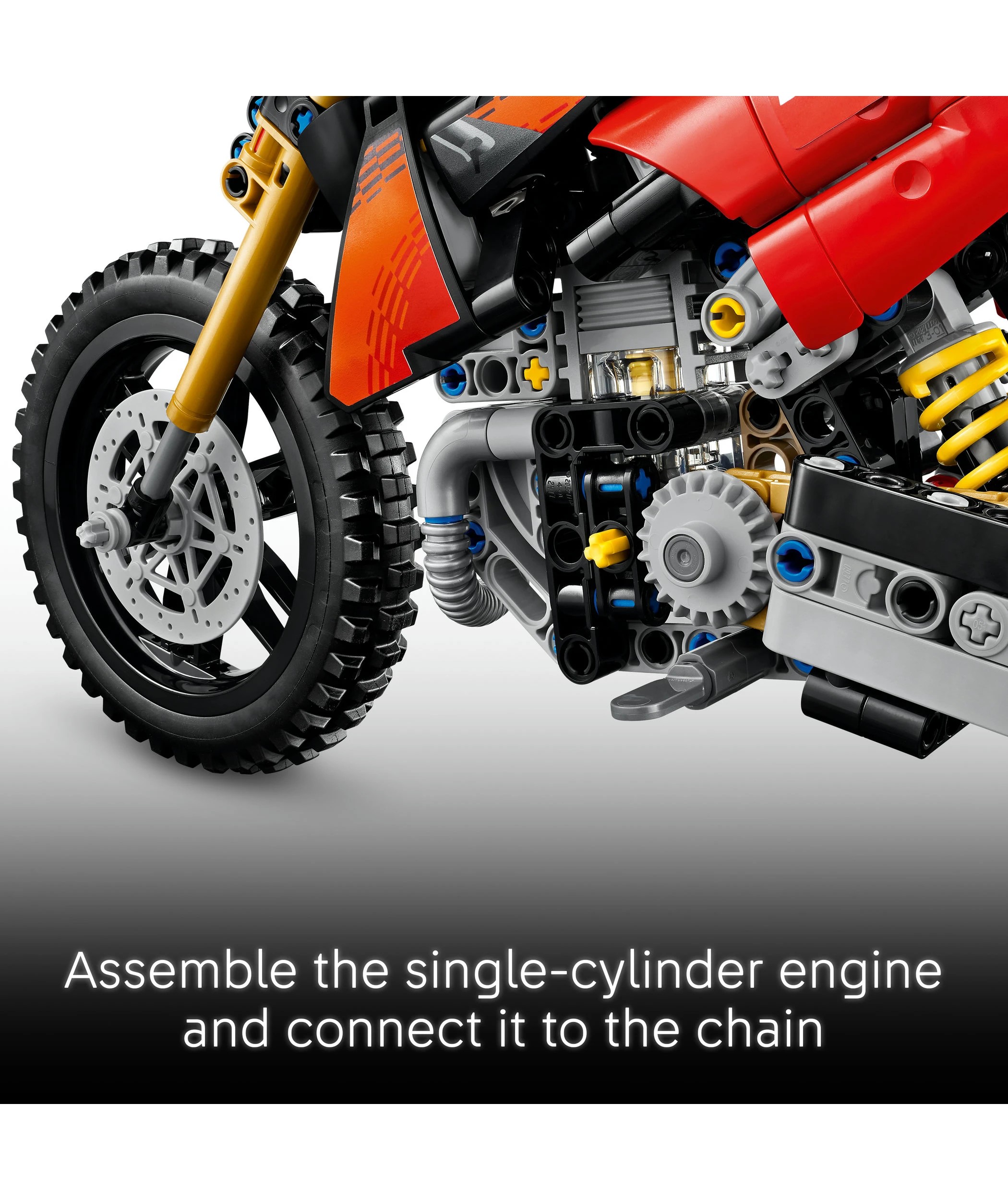 6 LEGO Technic Ducati Desmo450 MX Factory Motorcycle 42238, 6 of 10