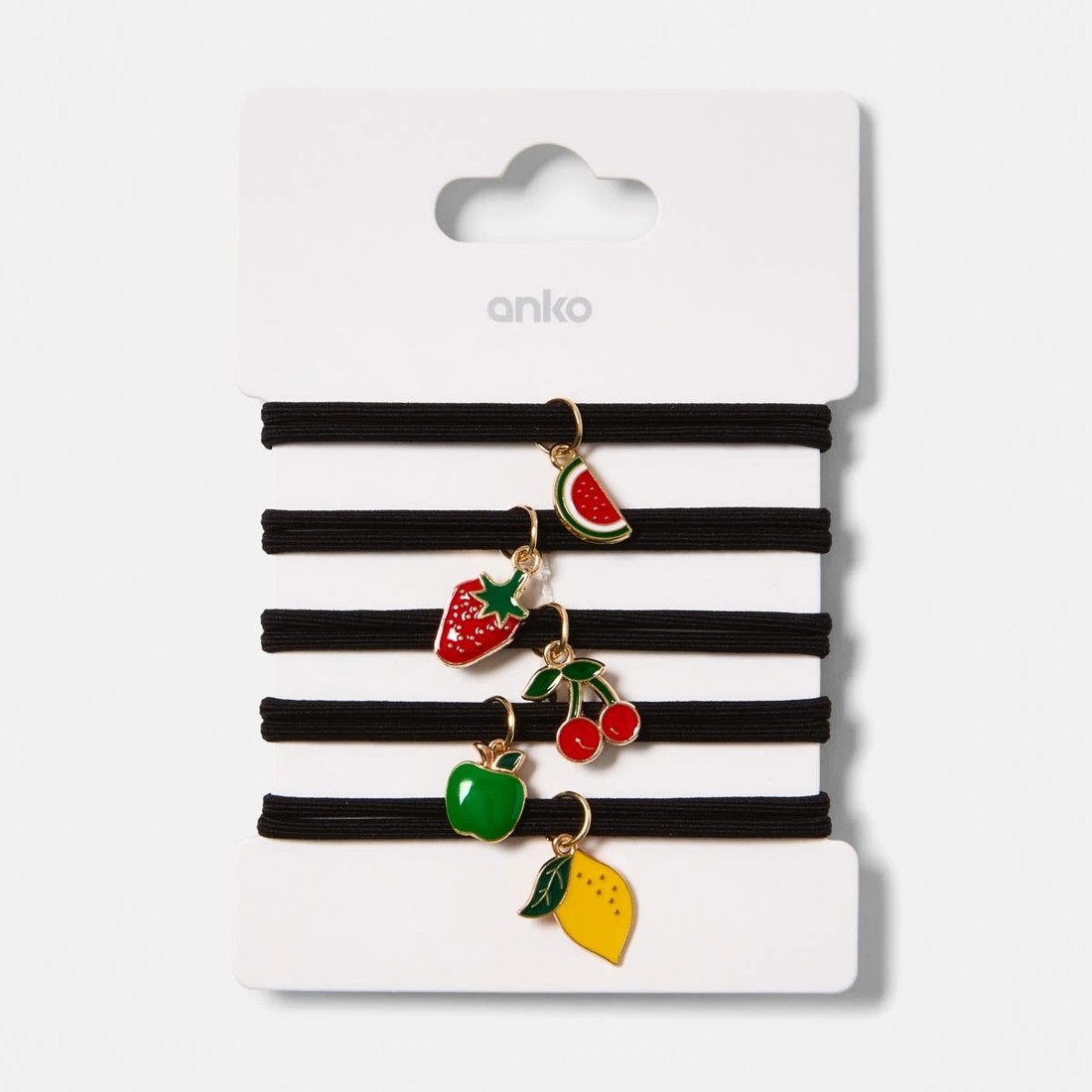 5 5 Pack Fruit Charm Hair Ties, 5 of 5