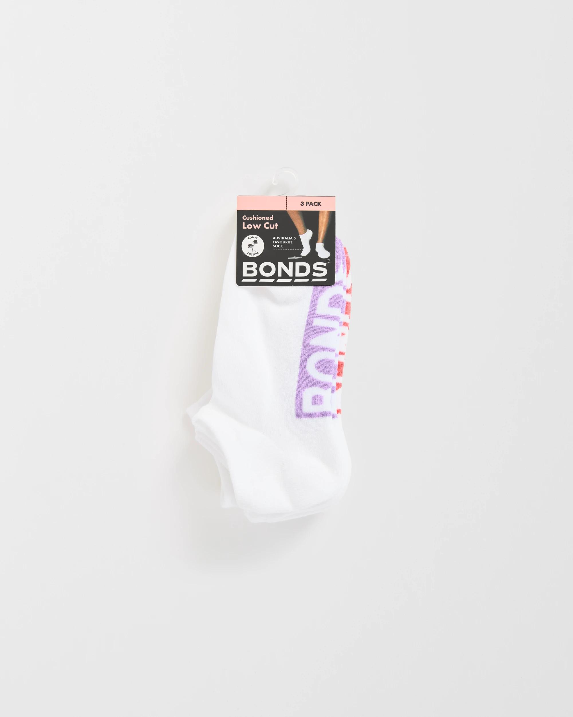 3 Women's Cotton Blend Cushioned Quarter Crew Socks 3 Pack - Bonds WHITE, 3 of 3