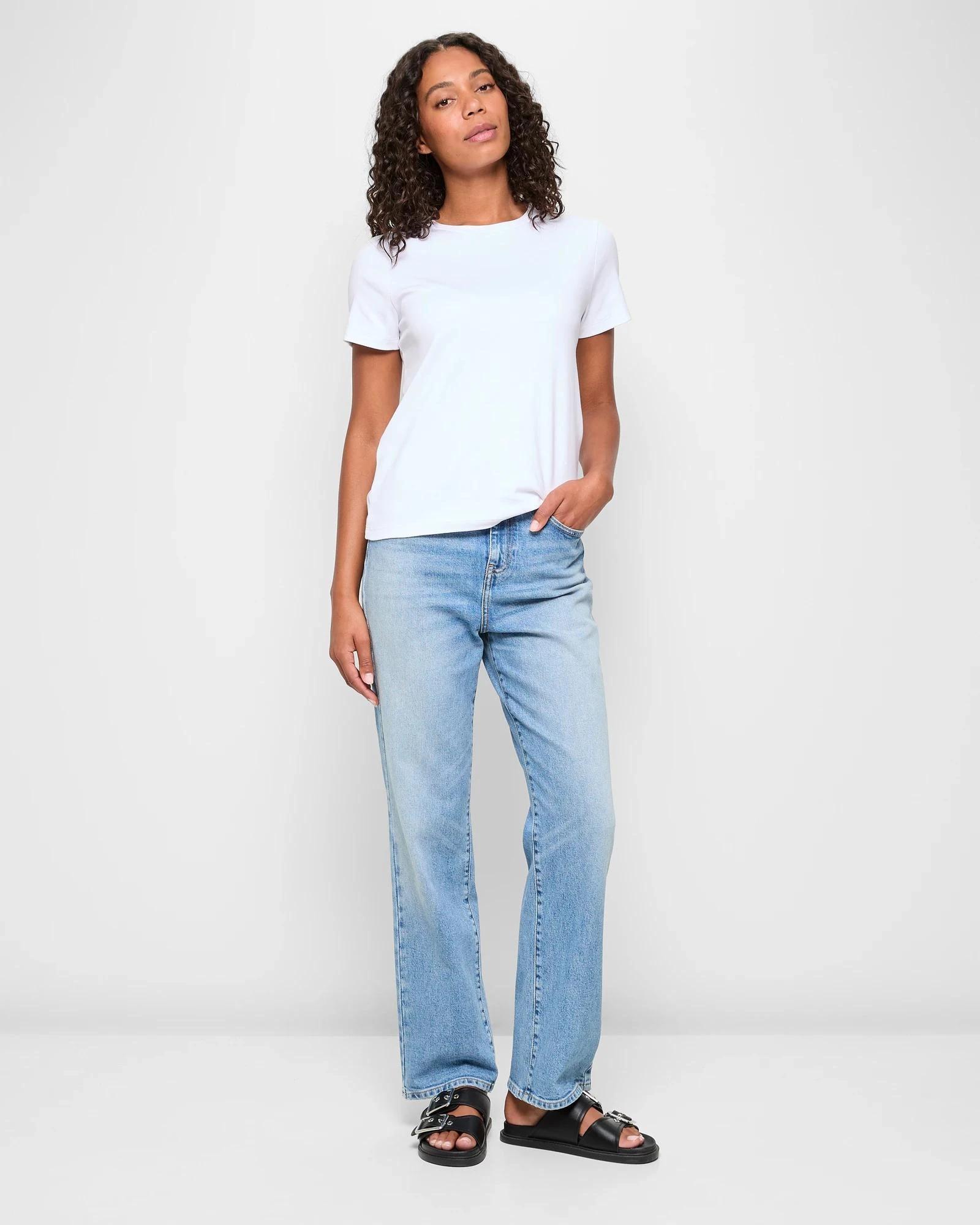 1 Target High Rise Full Length Straight Denim Jeans - Bella BRIGHT BLUE, 1 of 5