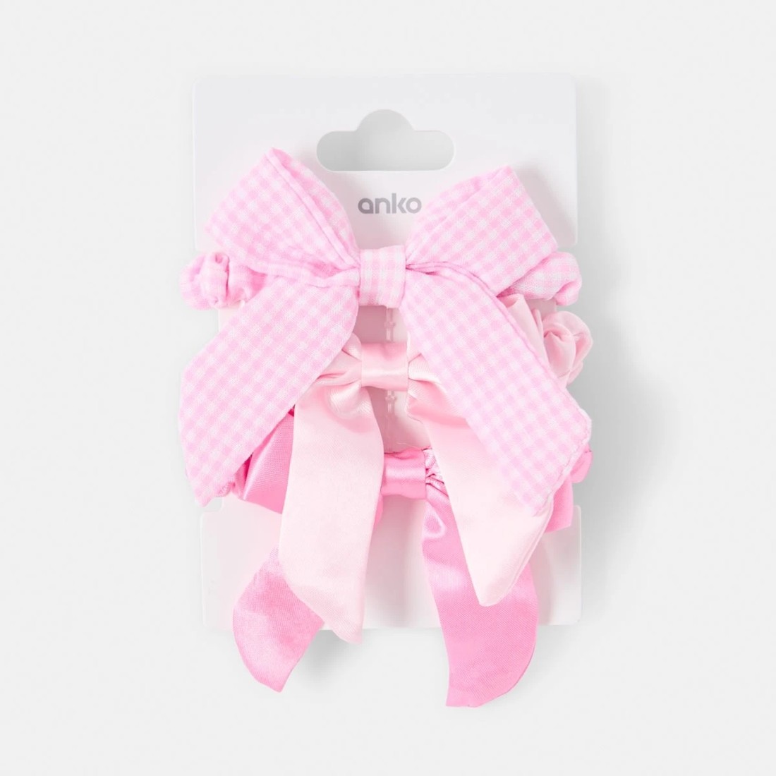 4 3 Pack Bow Hair Scrunchies - Pink, 4 of 4