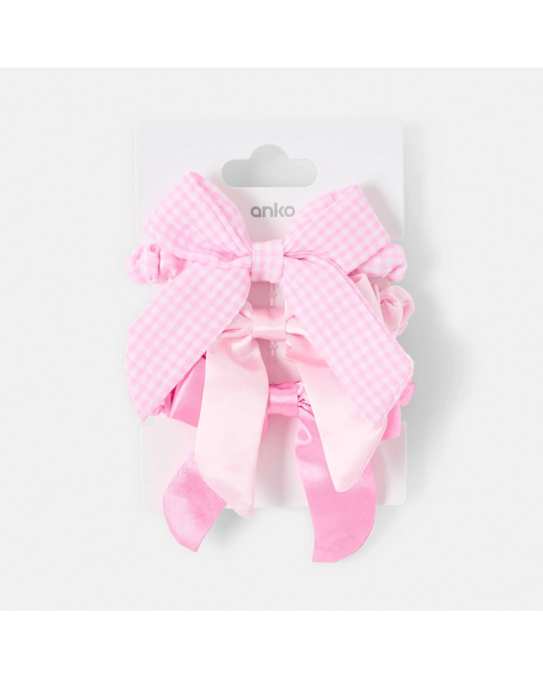 4 3 Pack Bow Hair Scrunchies - Pink, 4 of 4