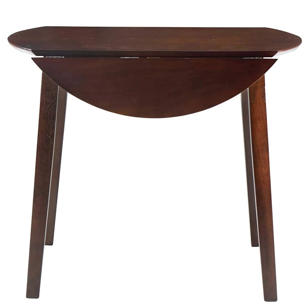 4 Vidaxl Drop-leaf Dining Table Round Mdf - Brown, 4 of 5