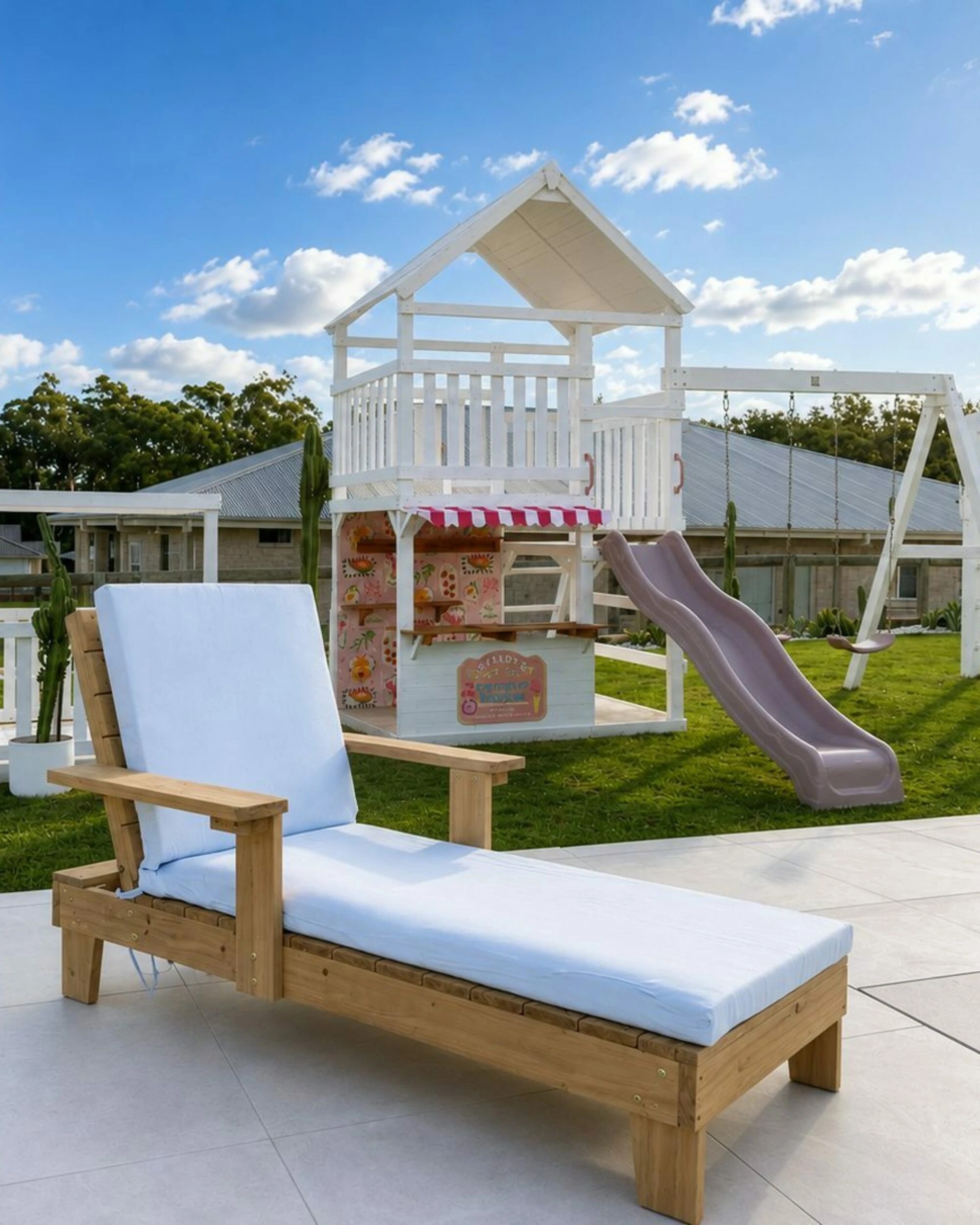 3 Hide & Seek Kids Sun Lounge with Cushion - Baby - Blue, 3 of 5