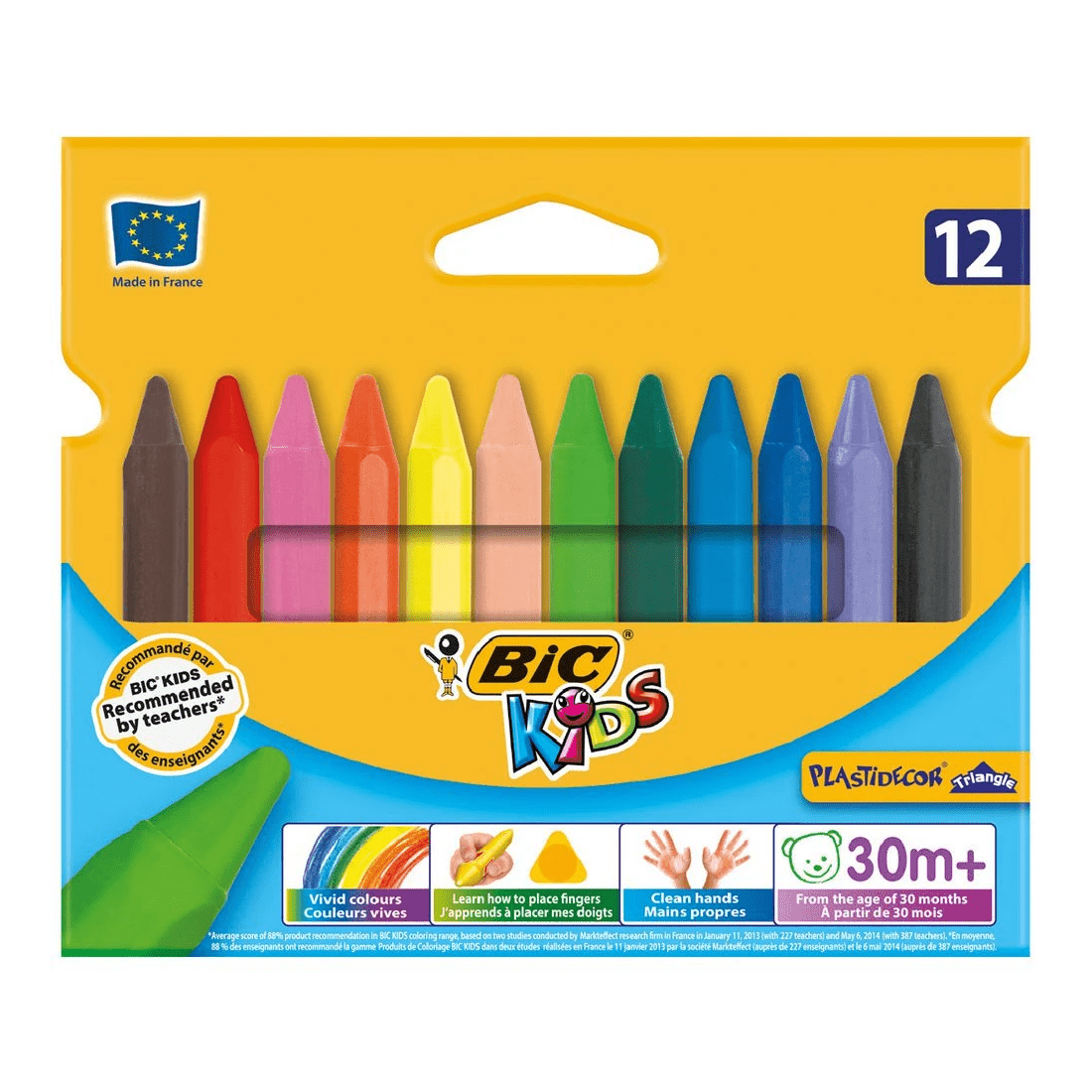 1 BIC Kids Triangular Crayons 12 Pack, 1 of 5