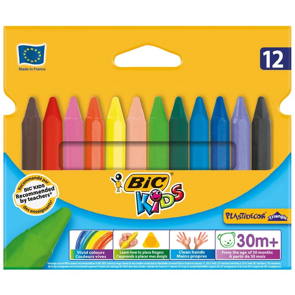 1 BIC Kids Triangular Crayons 12 Pack, 1 of 5