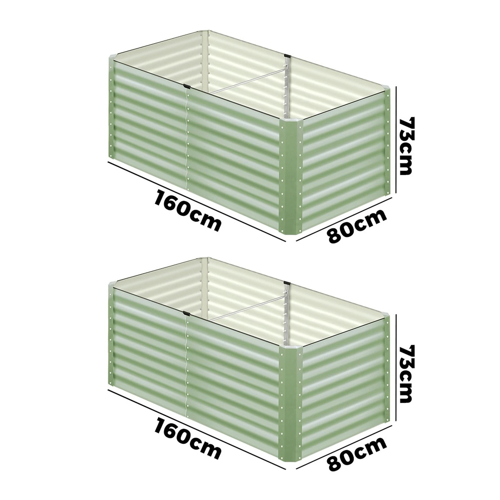 2 Livsip Garden Bed 320x80x73CM Raised Container Vegetable Planter Box - Green, 2 of 8