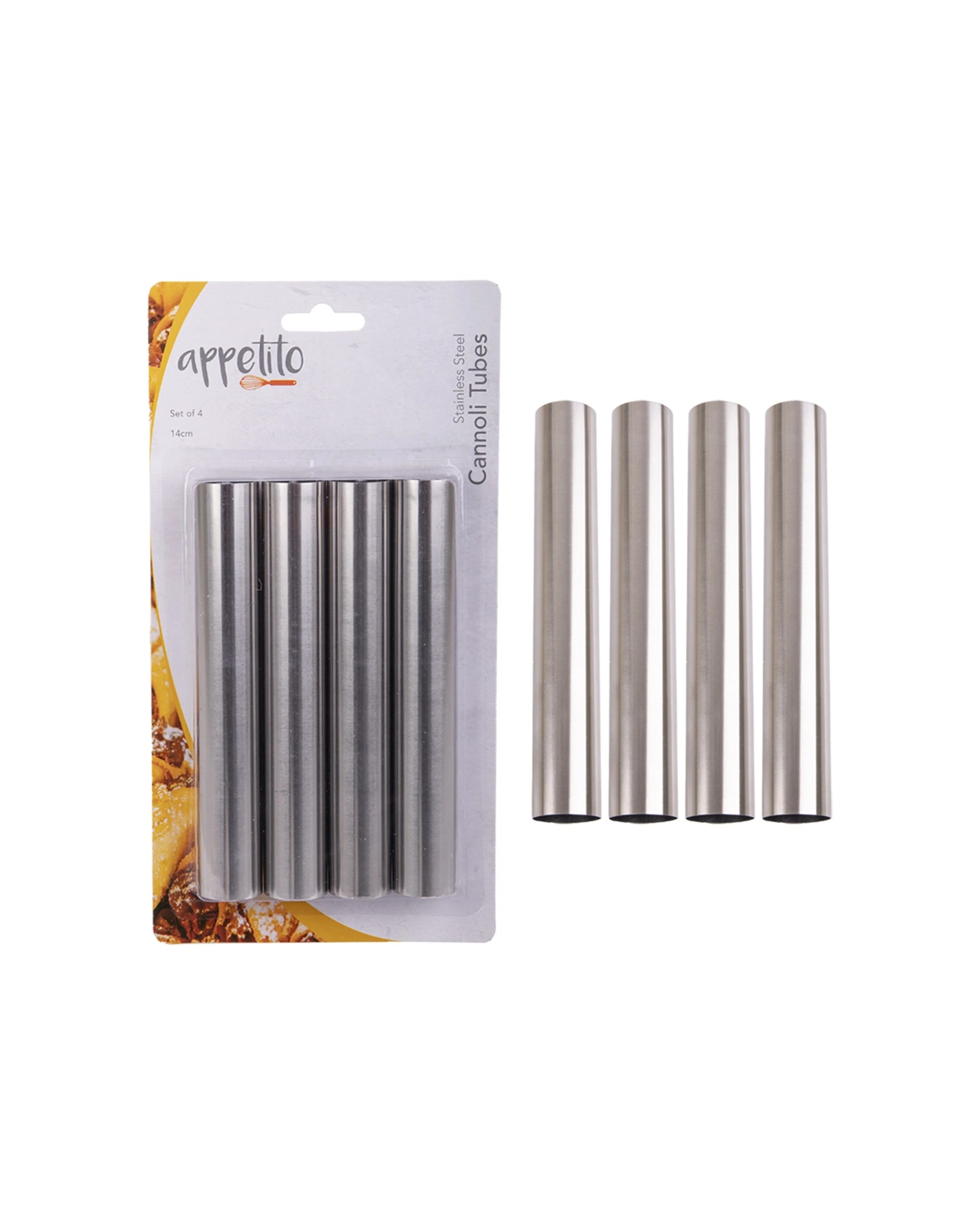 3 Appetito 6x 4pc Stainless Steel Cannoli Tubes Home Kitchen Cooking - Metallic, 3 of 4