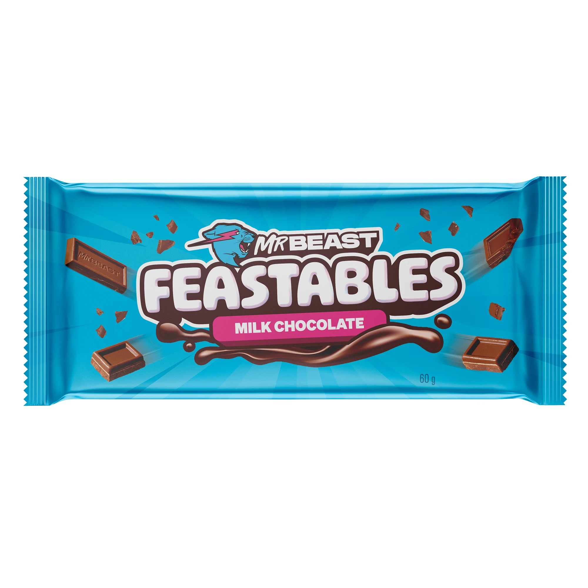 1 Mr Beast Feastables Milk Chocolate Bar 60g, 1 of 7
