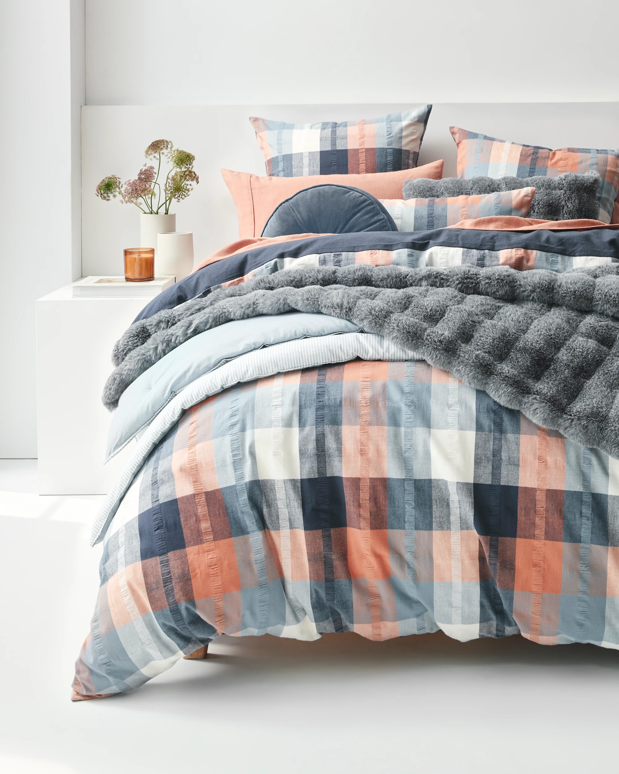 2 Target Elijah Flannelette Quilt Cover Set - King Bed - Blue, 2 of 10