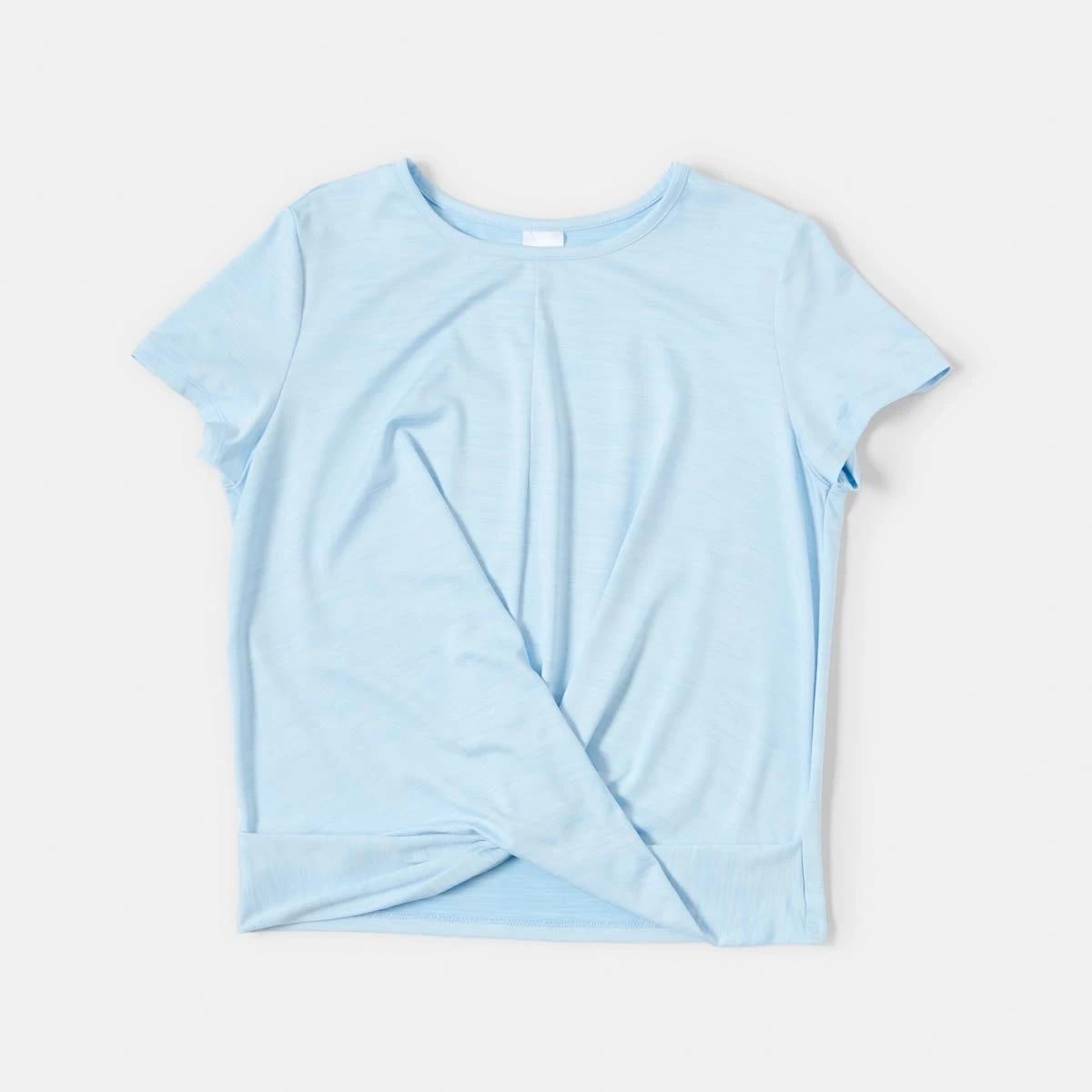 8 Active Kids Twist Front T-shirt Blu Marle, 8 of 9