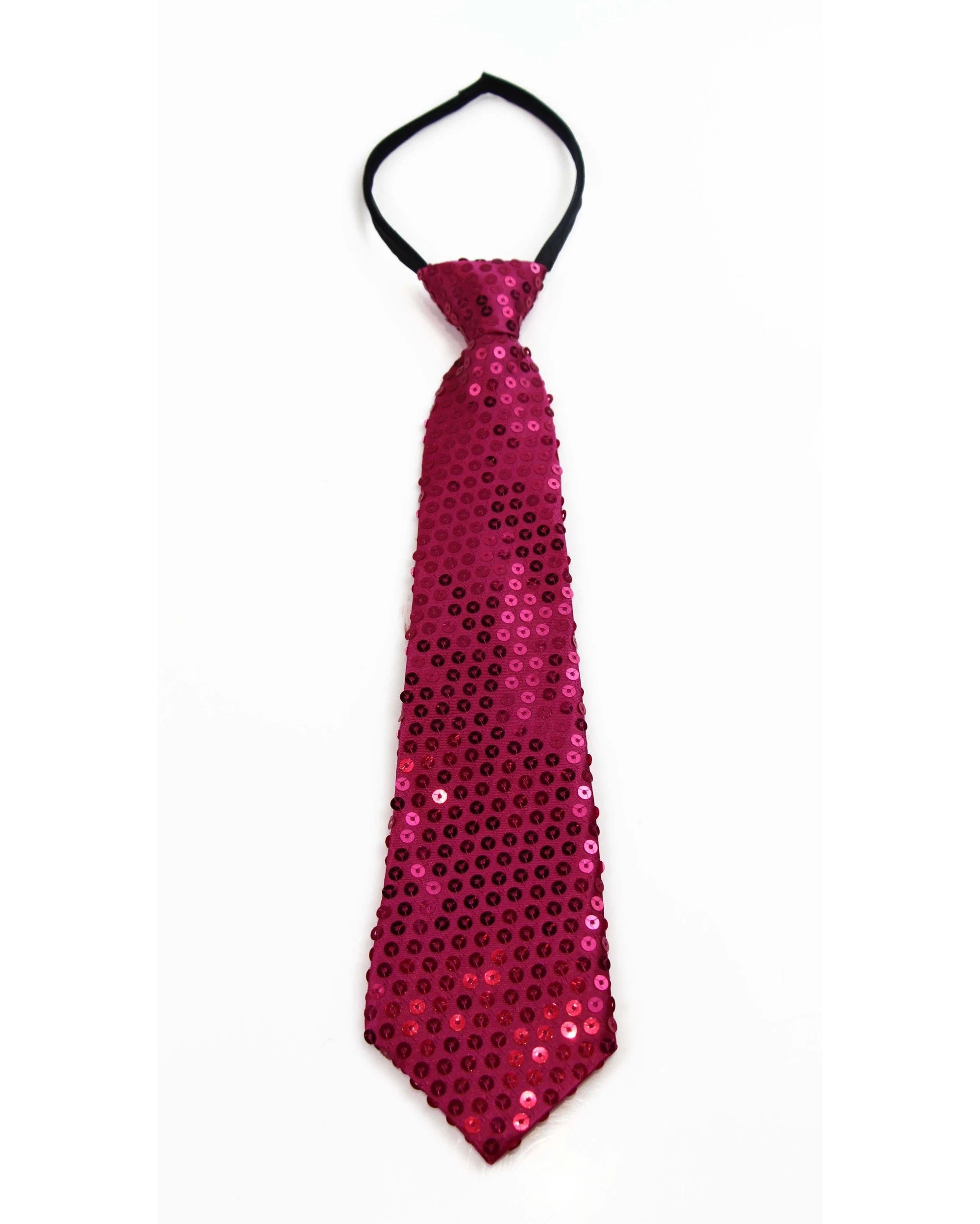 2 Zasel Teen Boys Kids Hot Pink Sequin Elastic Neck Tie, 2 of 2