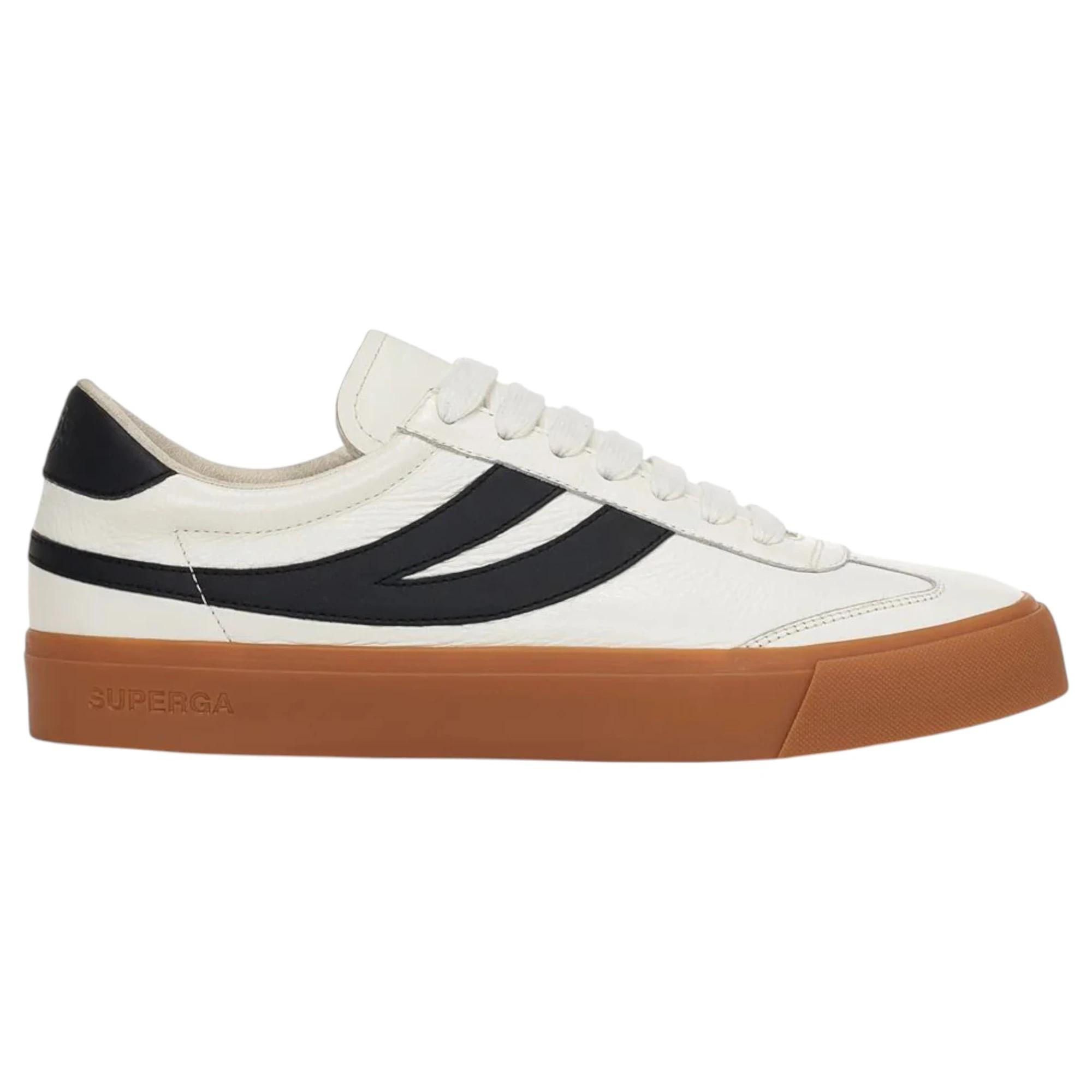 1 Superga Unisex 4834 Clun S Swallow White/ Black Casual Shoes WHITE/BLACK, 1 of 5