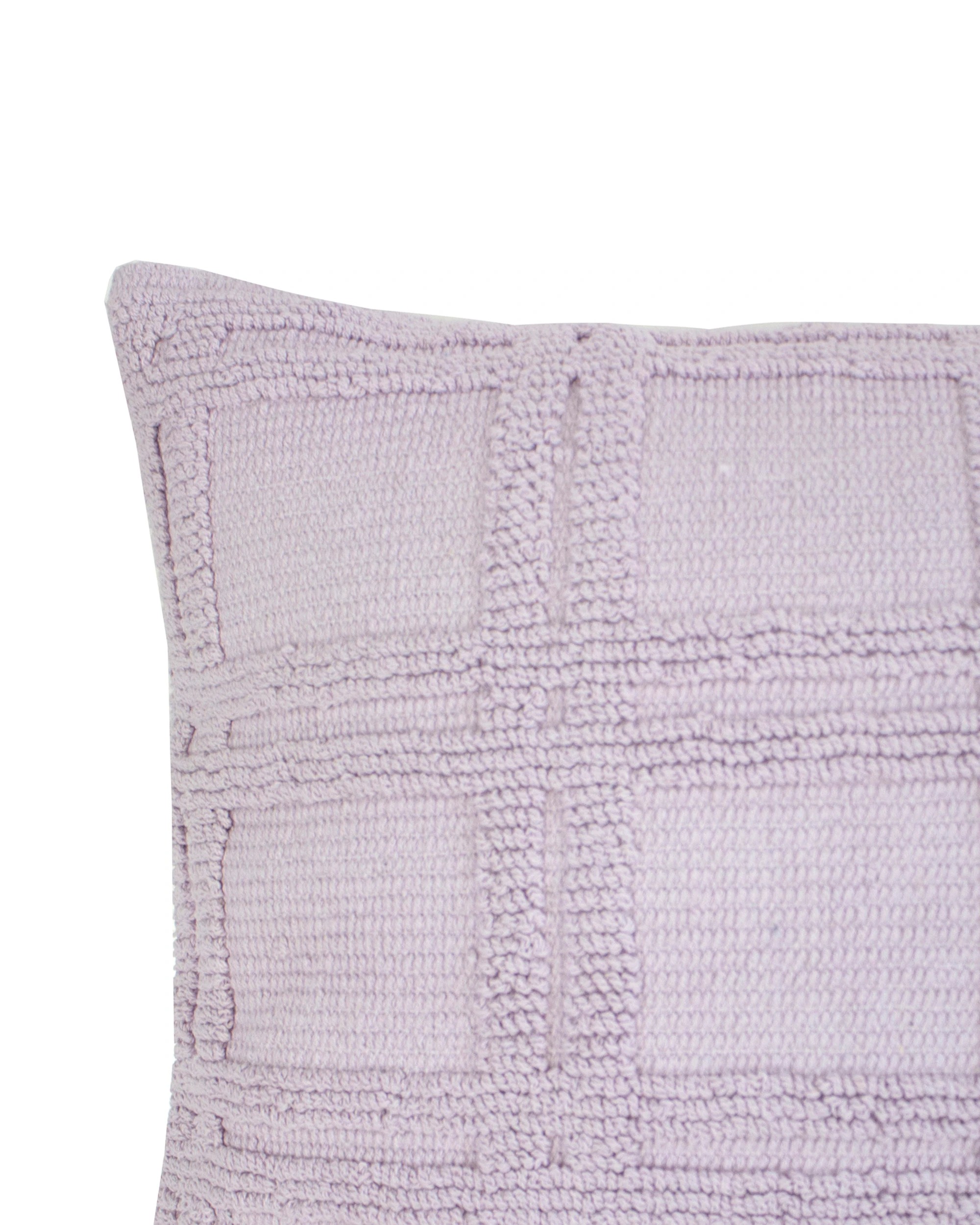 3 Bambury Christos Cotton Woven Checked Square Cushion Lilac - Purple, 3 of 4