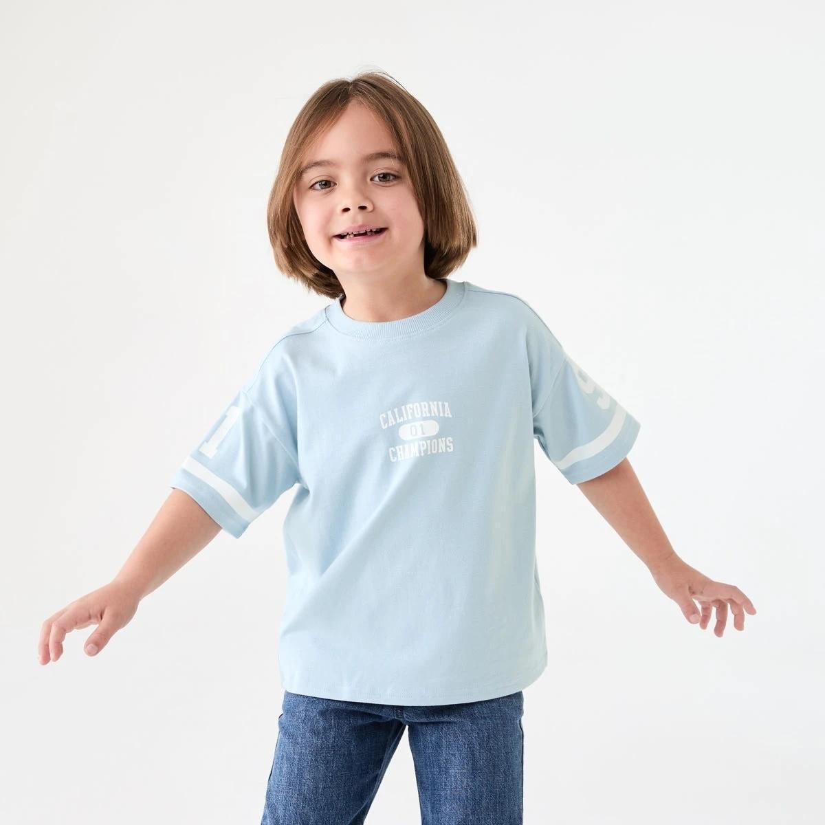 1 Short Sleeve Oversized Print T-shirt CALIFORNIA CHAMPIONS BLUE, 1 of 7