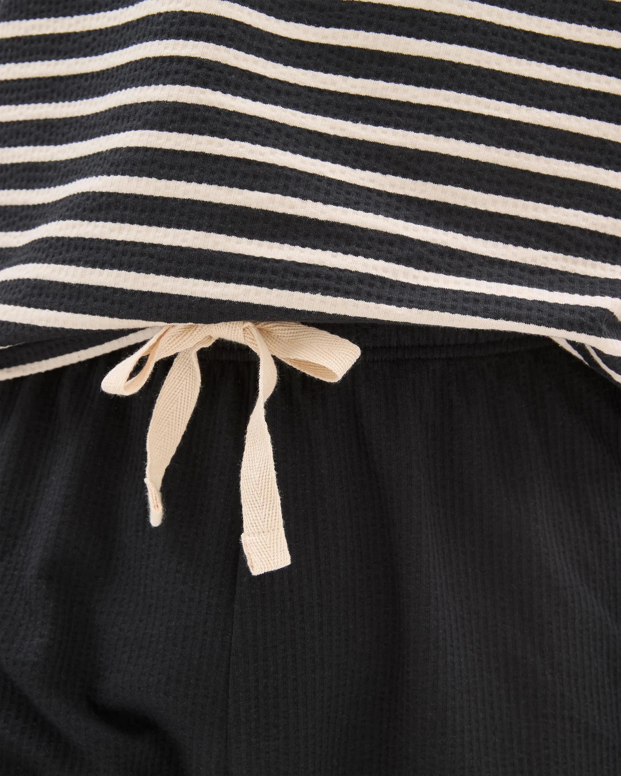 5 Mens Australian Cotton Blend Stripe/Seeersucker Short Pyjama Set - Maxx BLACK/PUMICE STONE STRIPE, 5 of 7