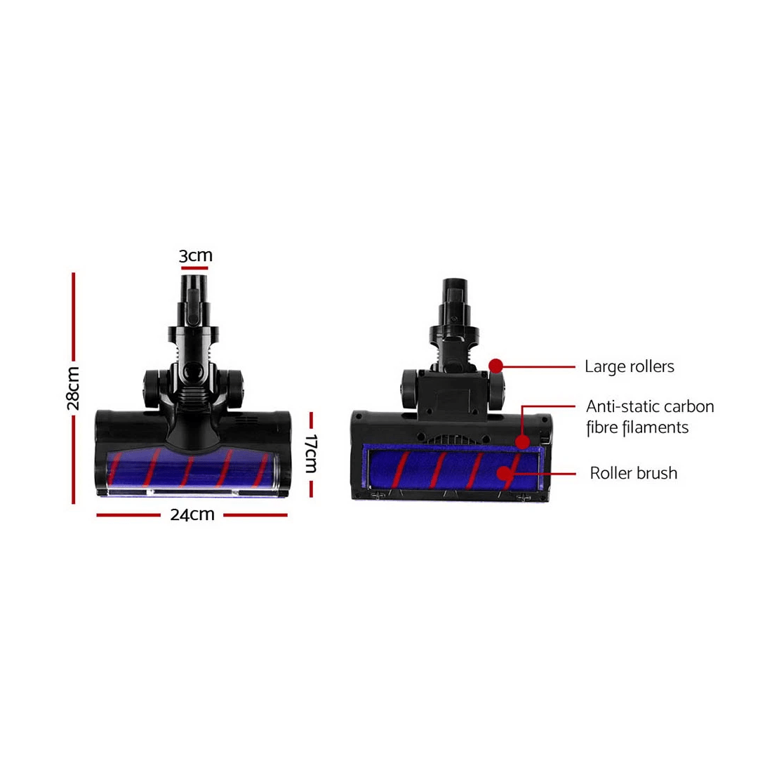 2 Devanti Stick Vacuum Cleaner Motorised Roller Brush Head - Multi, 2 of 7