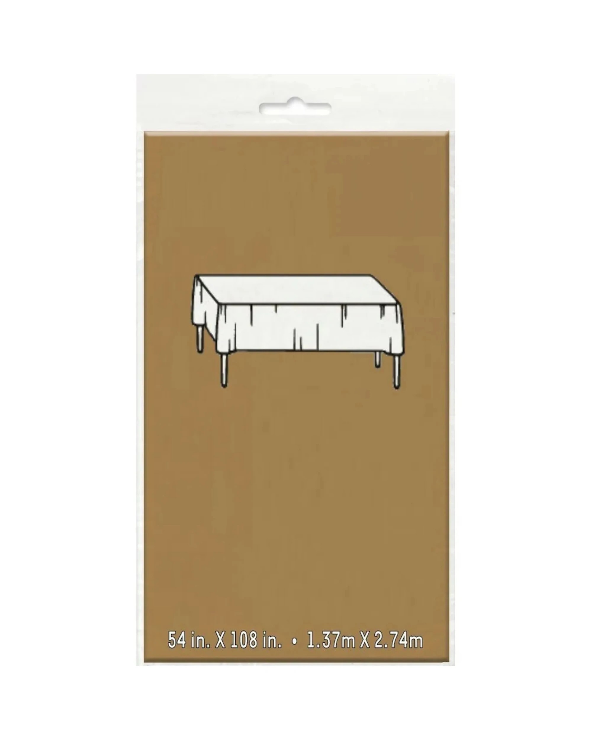 2 Unique Gold Rectangular Plastic Tablecloth - Gold, 2 of 2