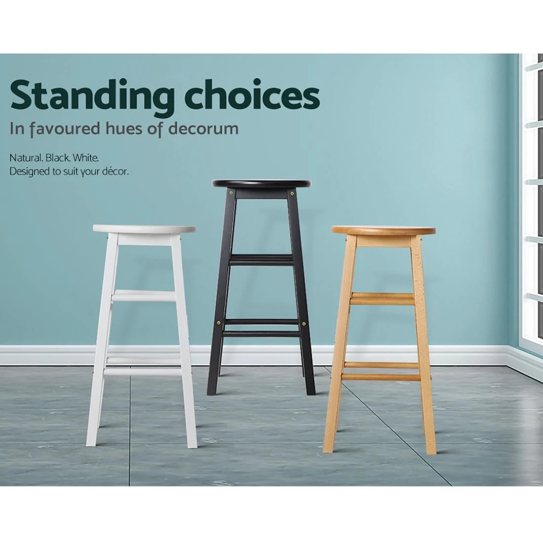 4 Artiss 2x Bar Stools Round Chairs
 - white, 4 of 6