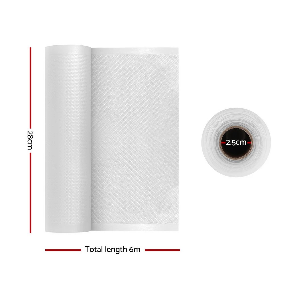 1 Devanti 6 Rolls Food Vacuum Sealer Bags Storage Saver Heat Sealing Bag Pack - Clear, 1 of 2