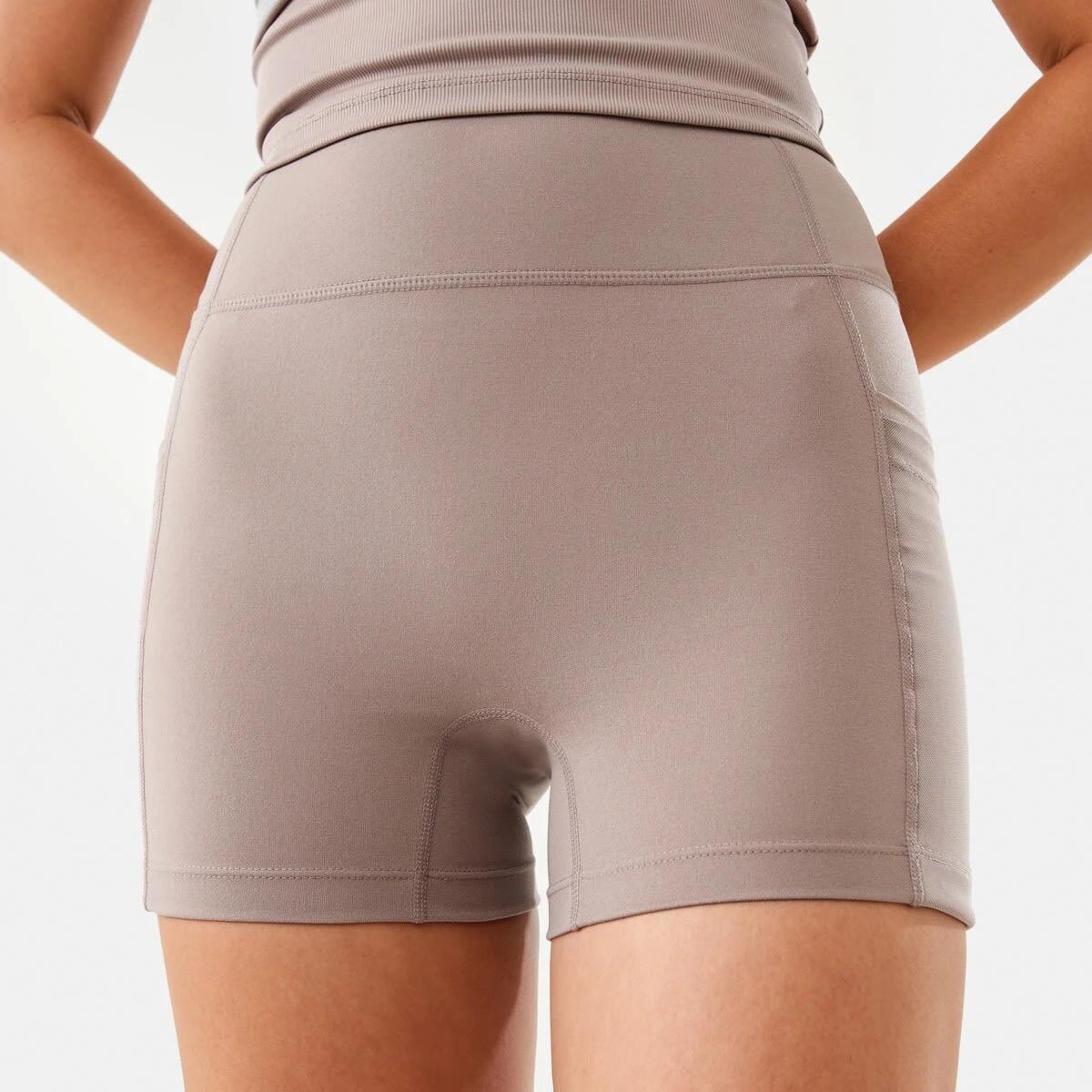 1 Active Womens Pocket Ultra Soft Shorts Taupe Tawn, 1 of 6