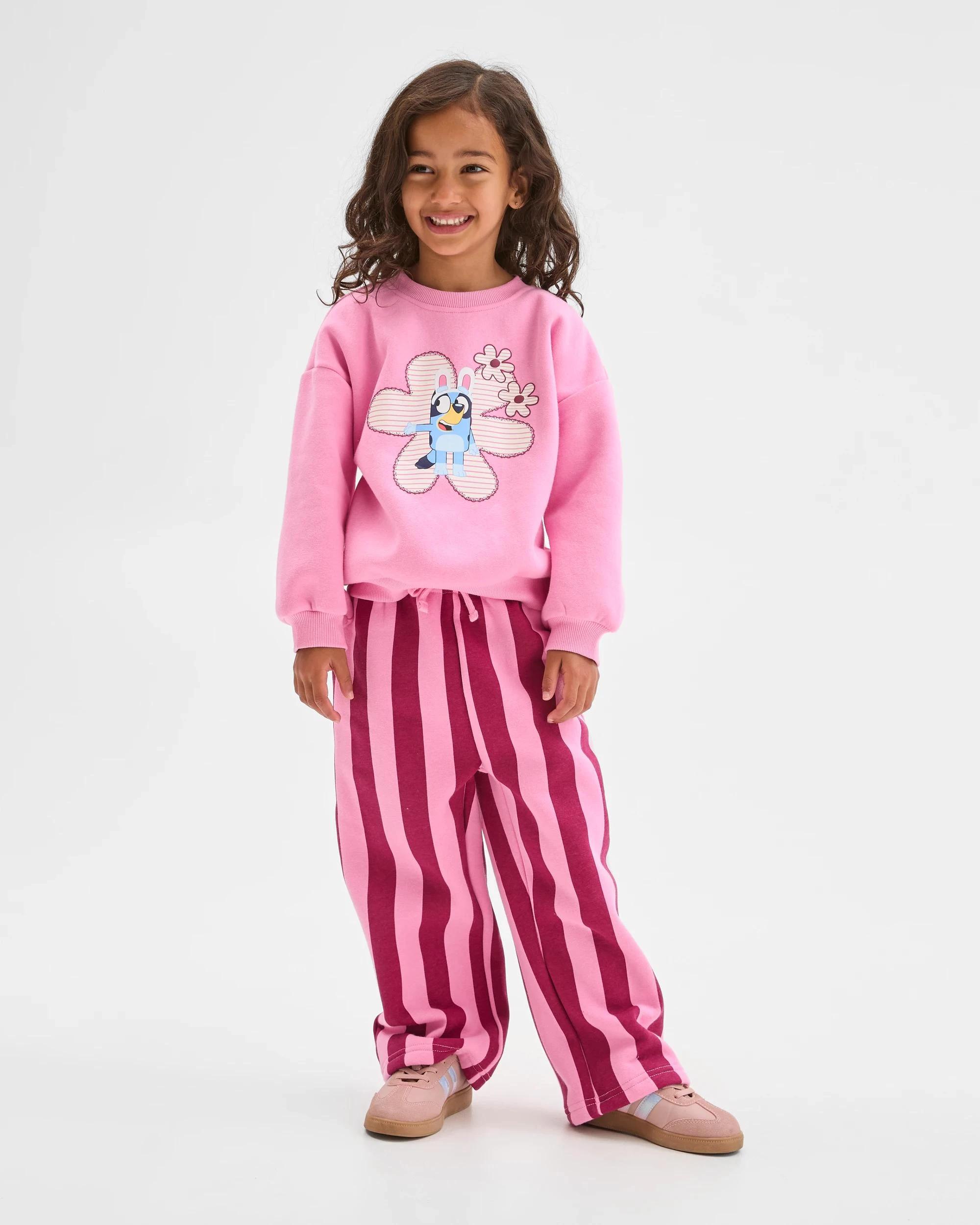 1 Bluey Australian Cotton Blend Sweat Top and Trackpants Set PINK, 1 of 8