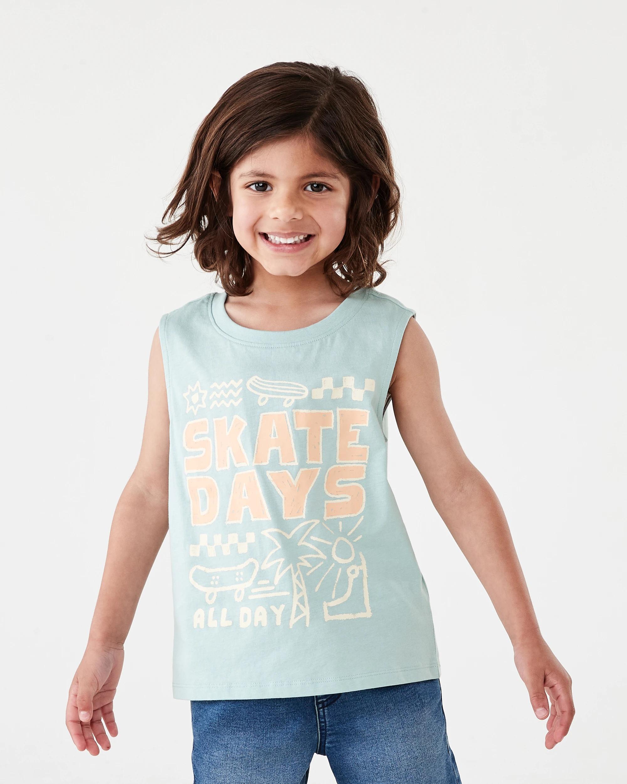 1 Oversized Print Tank Grn Skate, 1 of 6