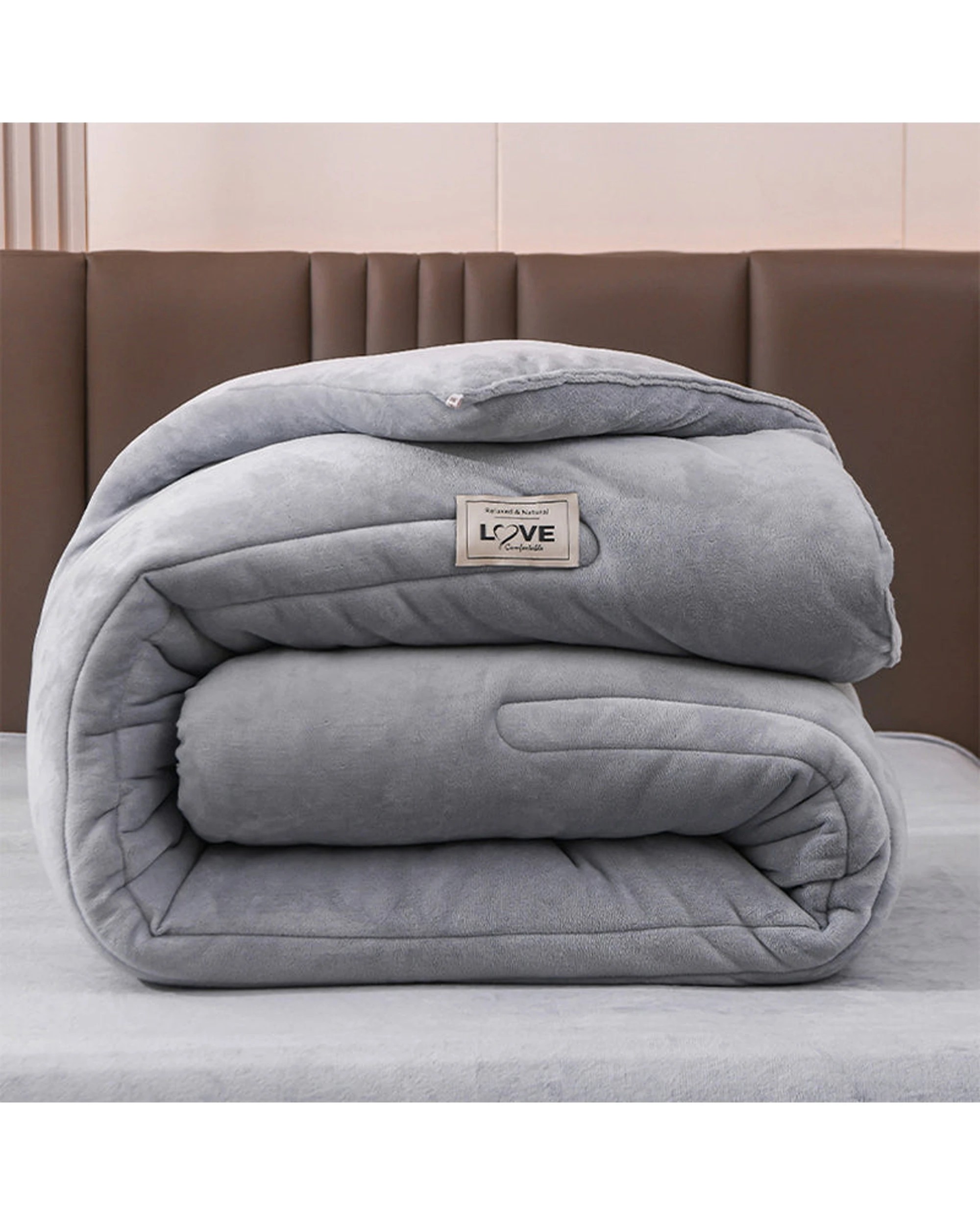 5 Cotton More Large Warm Soft Plush Blanket Comforter 200x230cm - Grey, 5 of 5