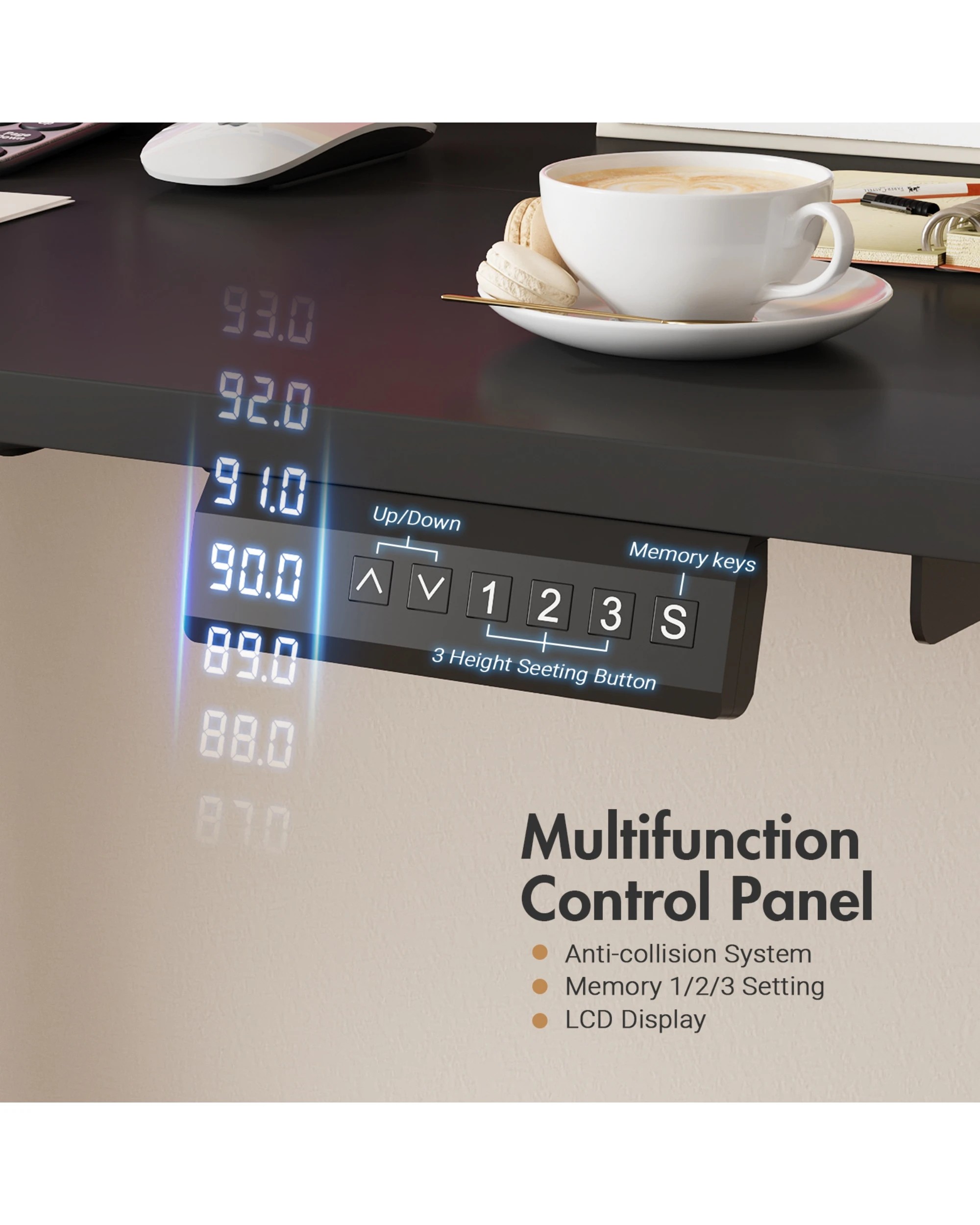 1 Advwin Electric Standing Desk Dual Motor Height Adjustable - Black, 1 of 2