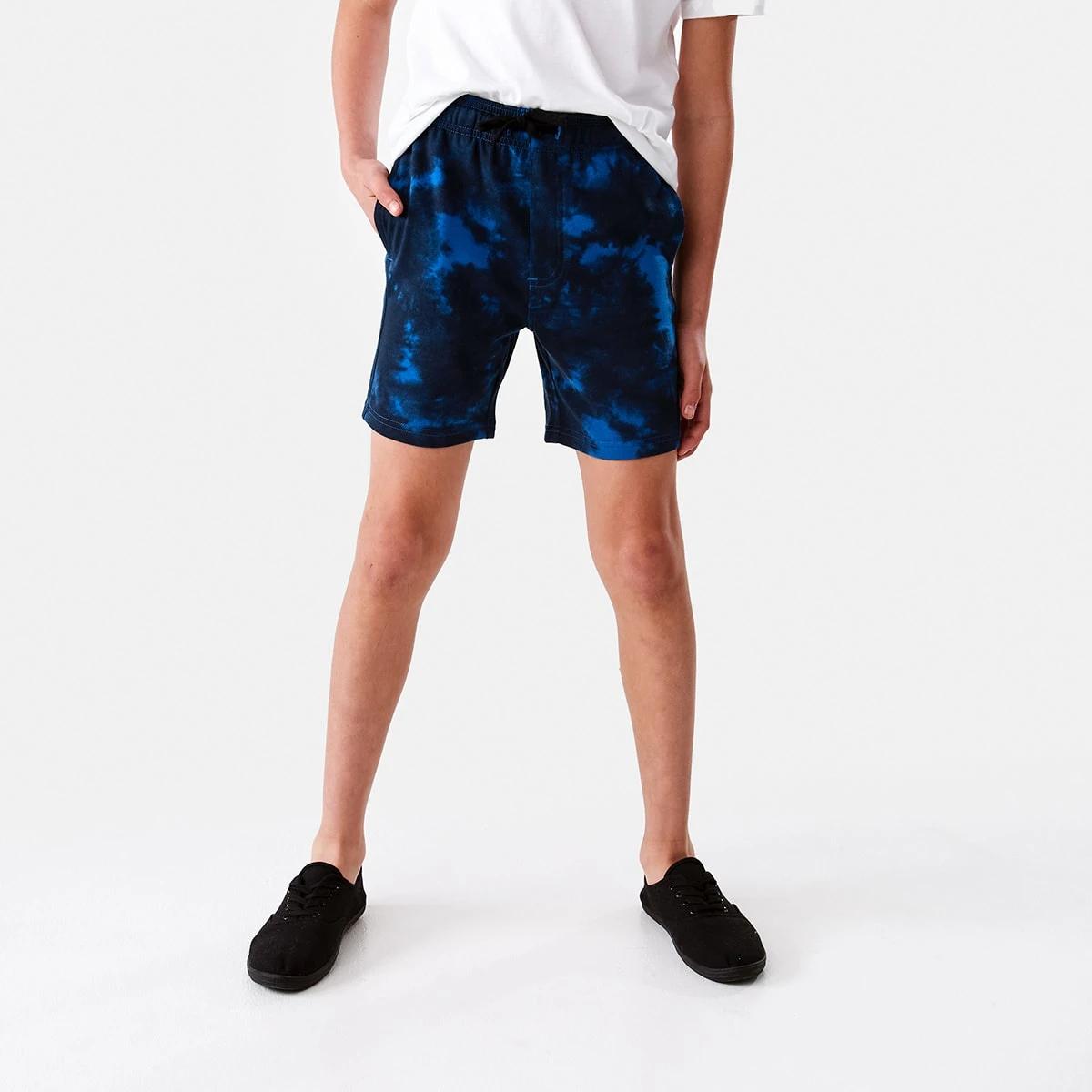 1 All Over Print Knit Shorts Blue Dye, 1 of 9
