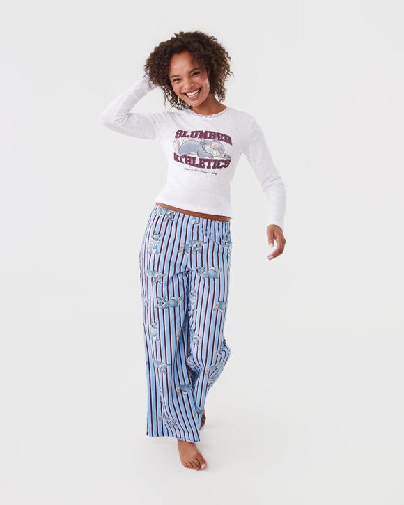 Thumper License Pointelle Knit Top and Woven Pants Pyjama Set