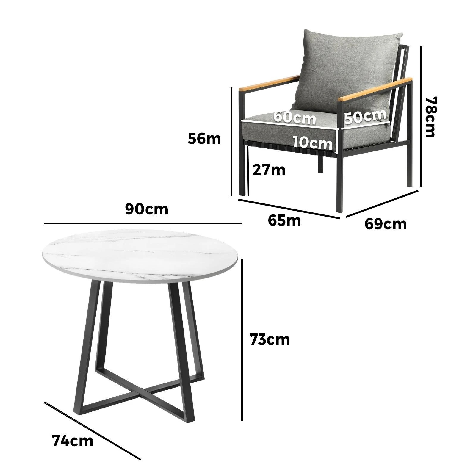 3 Livsip 5pcs Outdoor Dining Setting Table Sofa Chairs Patio Furniture Bistro Set
 - Multi, 3 of 10